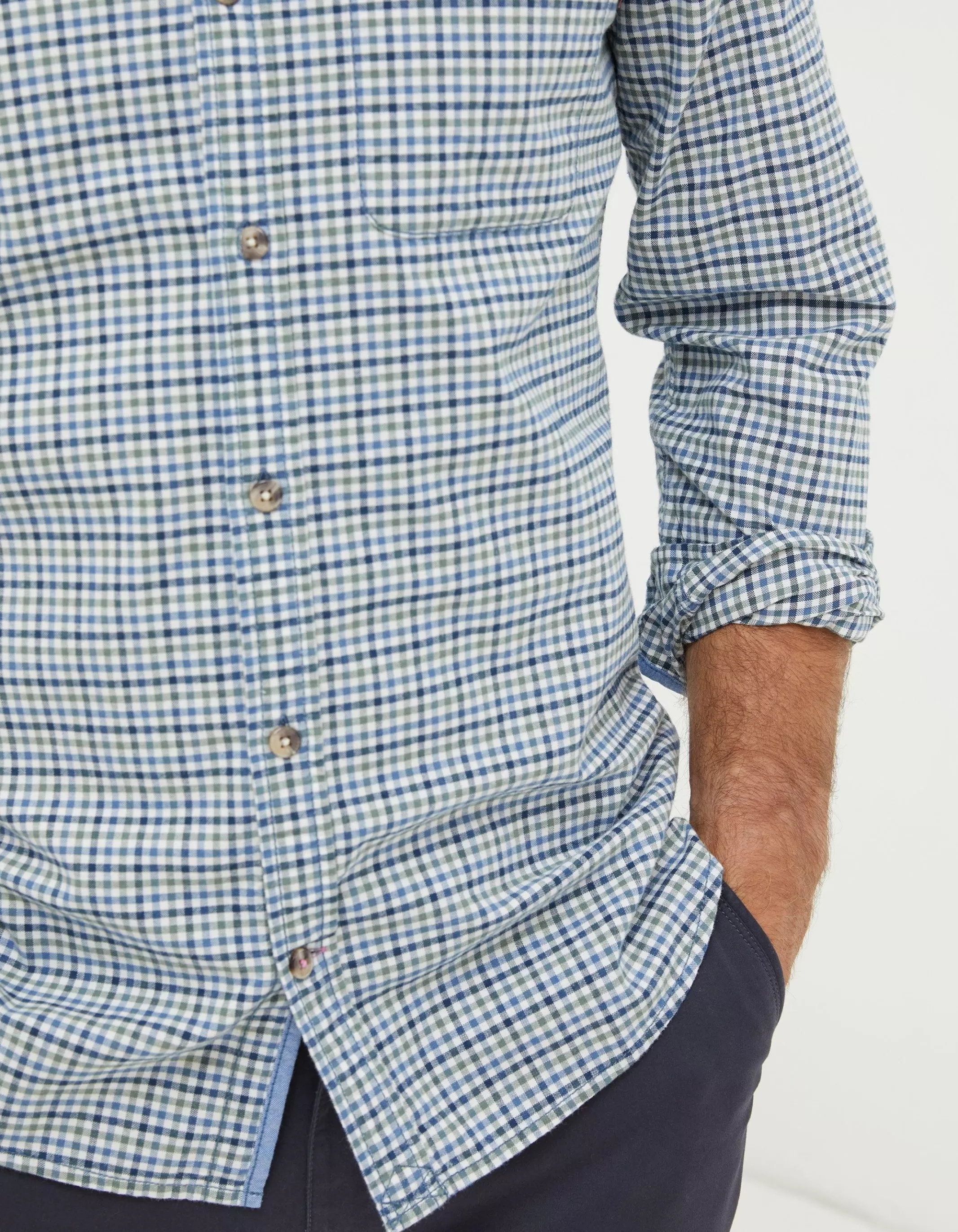 Best FatFace Benton Gingham Shirt Blue