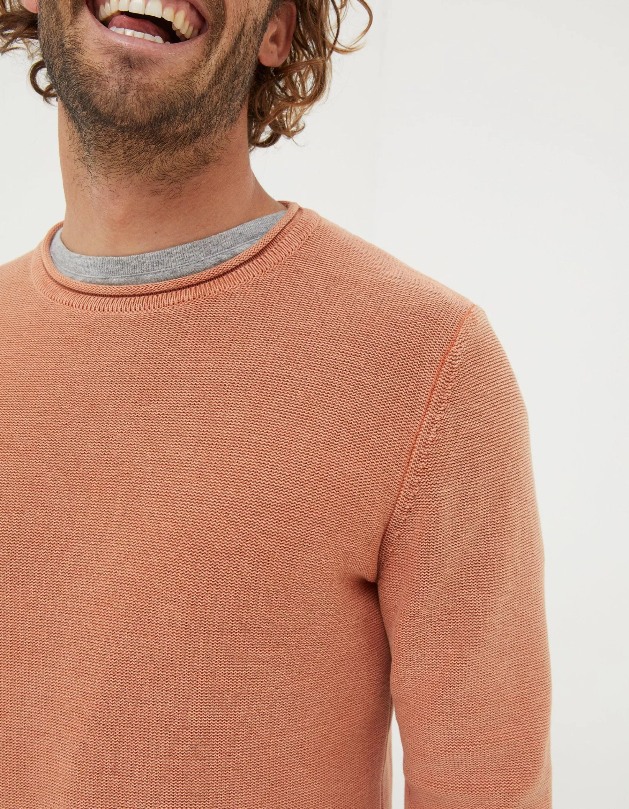 Outlet FatFace Berwick Washed Crew Jumper Dusky Orange