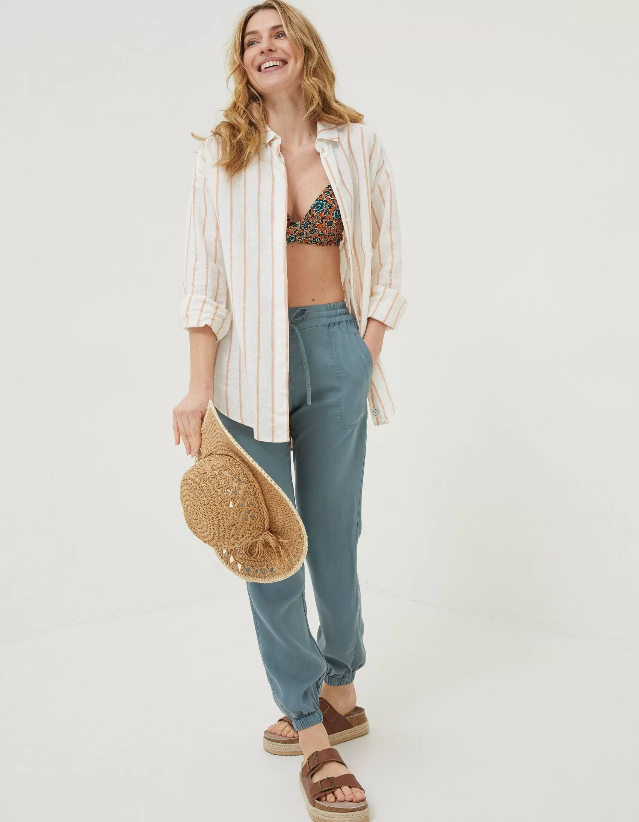 Discount FatFace Billie Linen Blend Shirt White