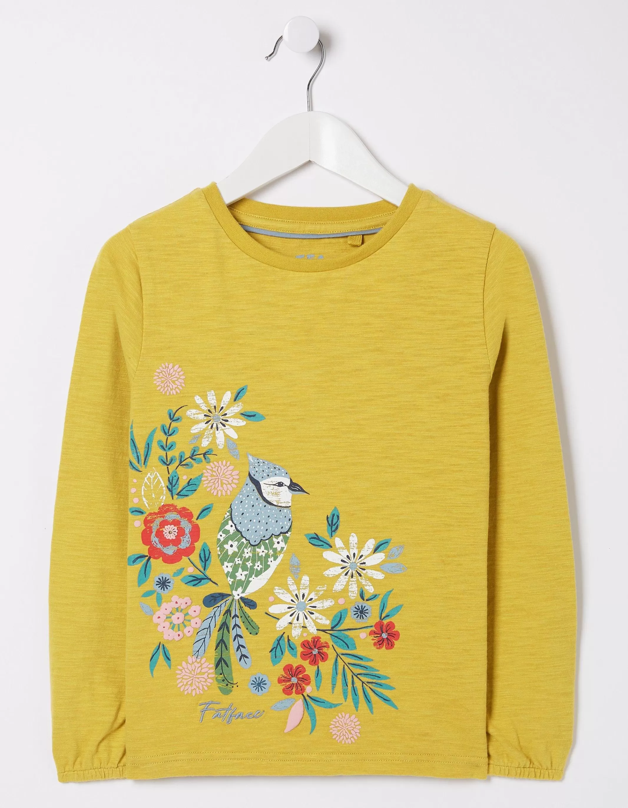 Online FatFace Bird Graphic T-Shirt Washed Yellow