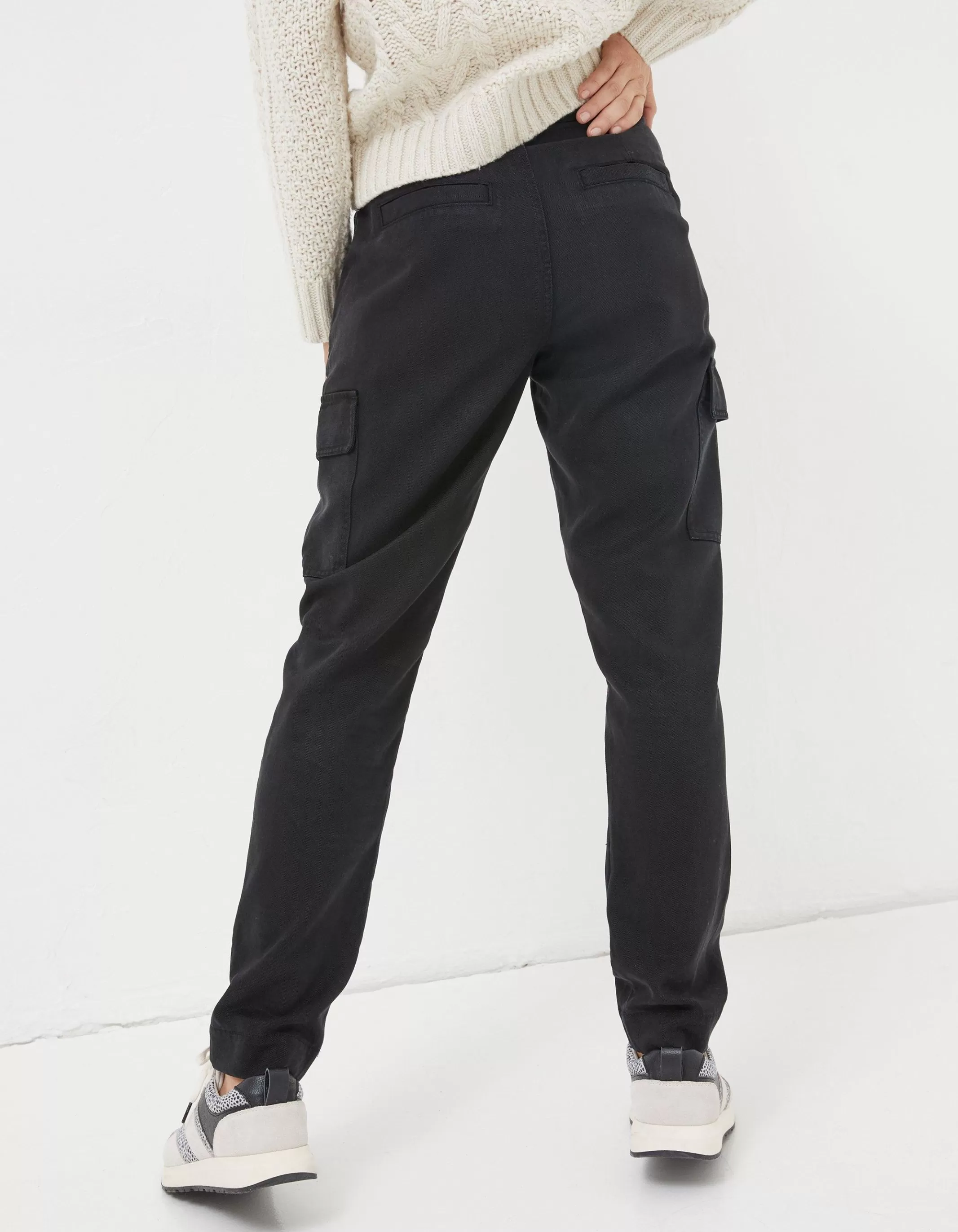 Discount FatFace Blair Tencel Carpenter Trousers Black