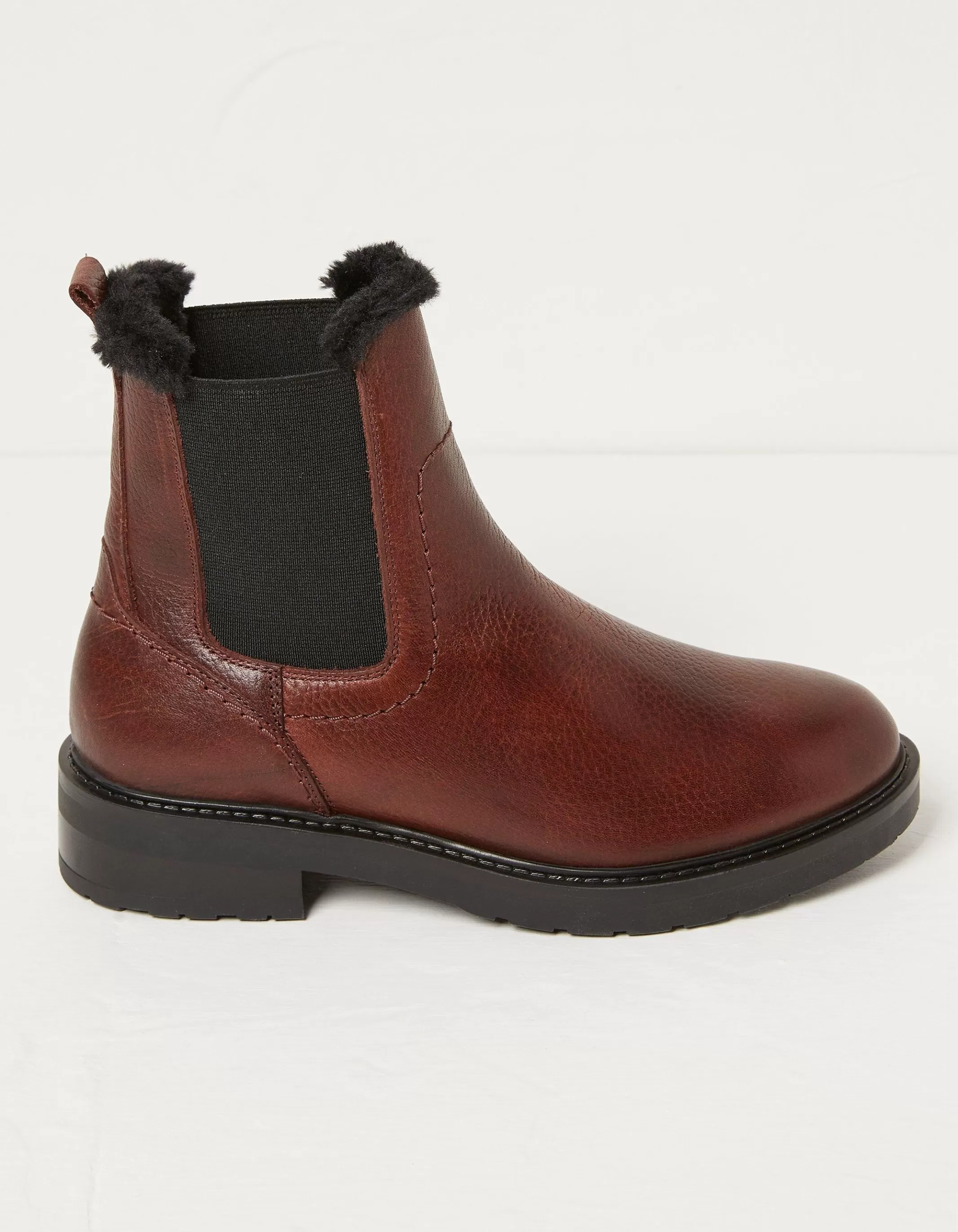 Clearance FatFace Blake Fur Lined Chelsea Boot Burgundy