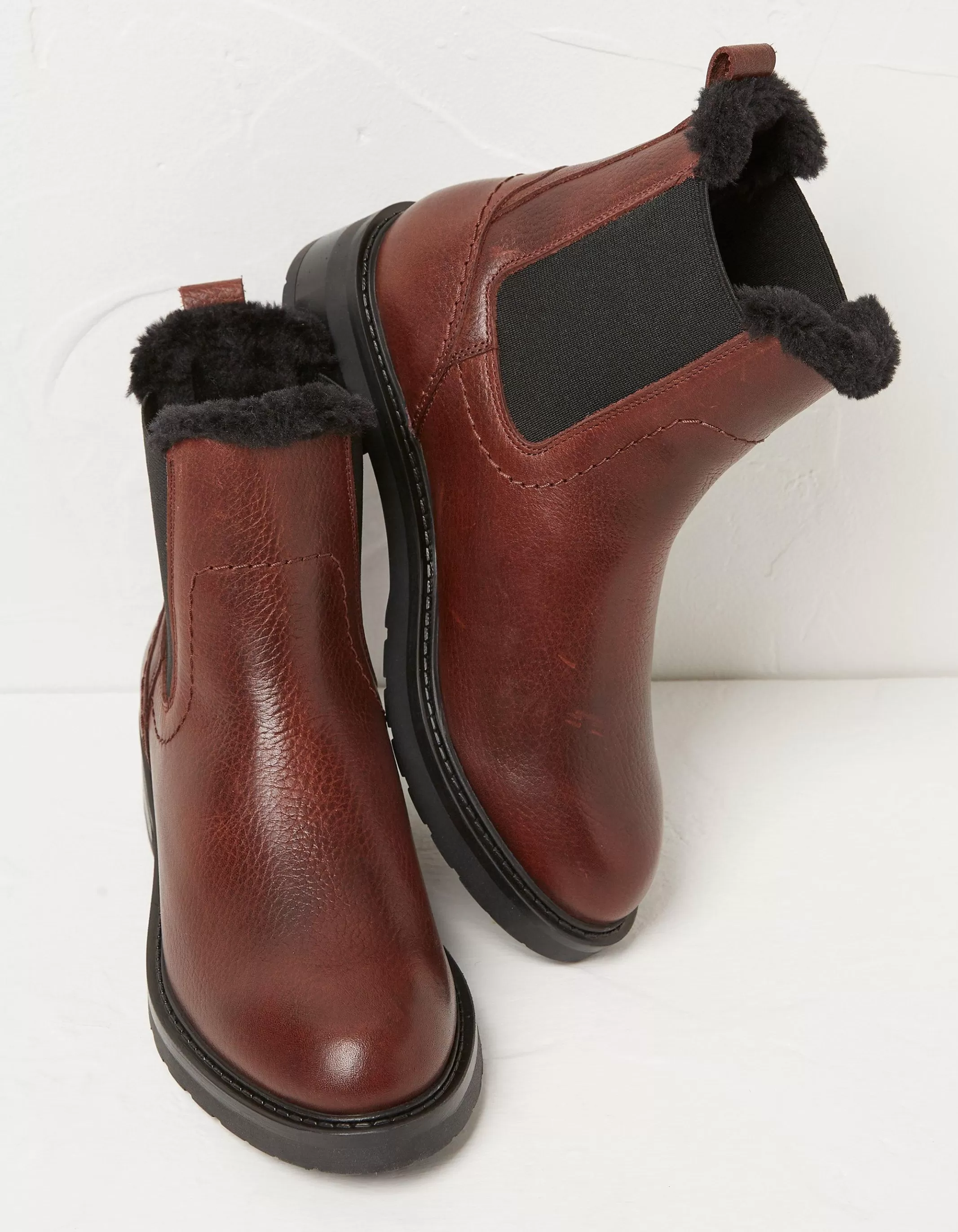 Clearance FatFace Blake Fur Lined Chelsea Boot Burgundy