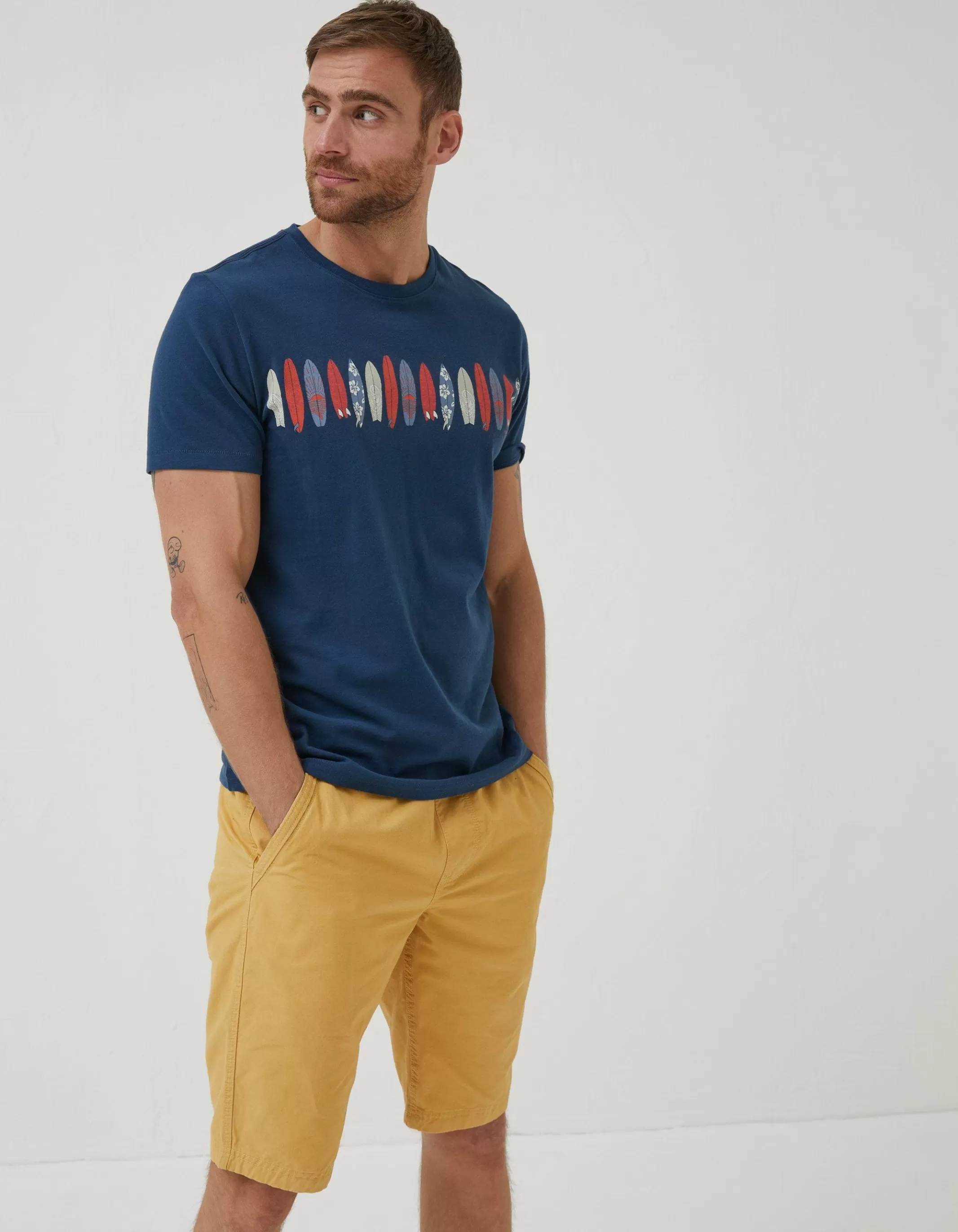 Cheap FatFace Board Line Up T-Shirt Blue