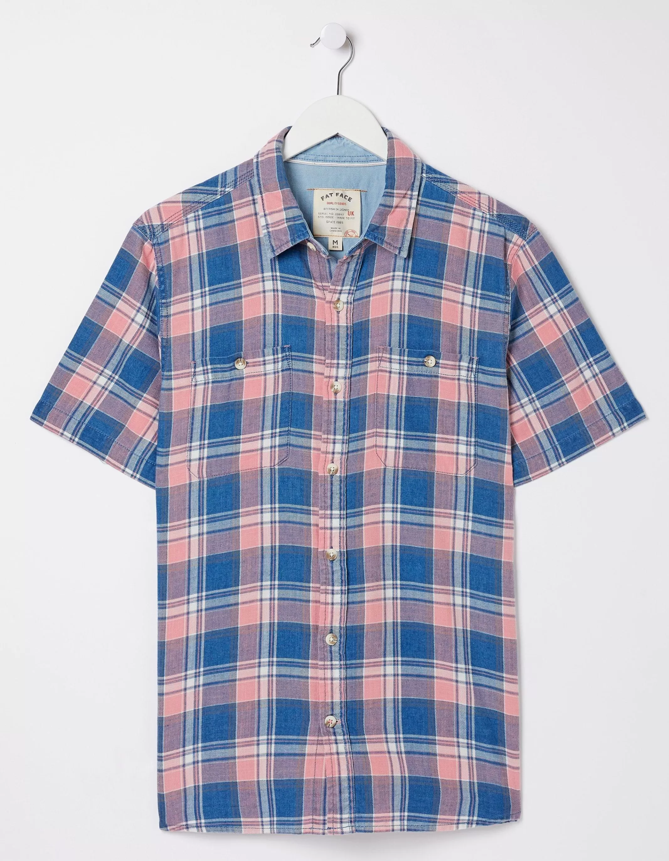 Best Sale FatFace Bodmin Indigo Check Shirt Light Pink