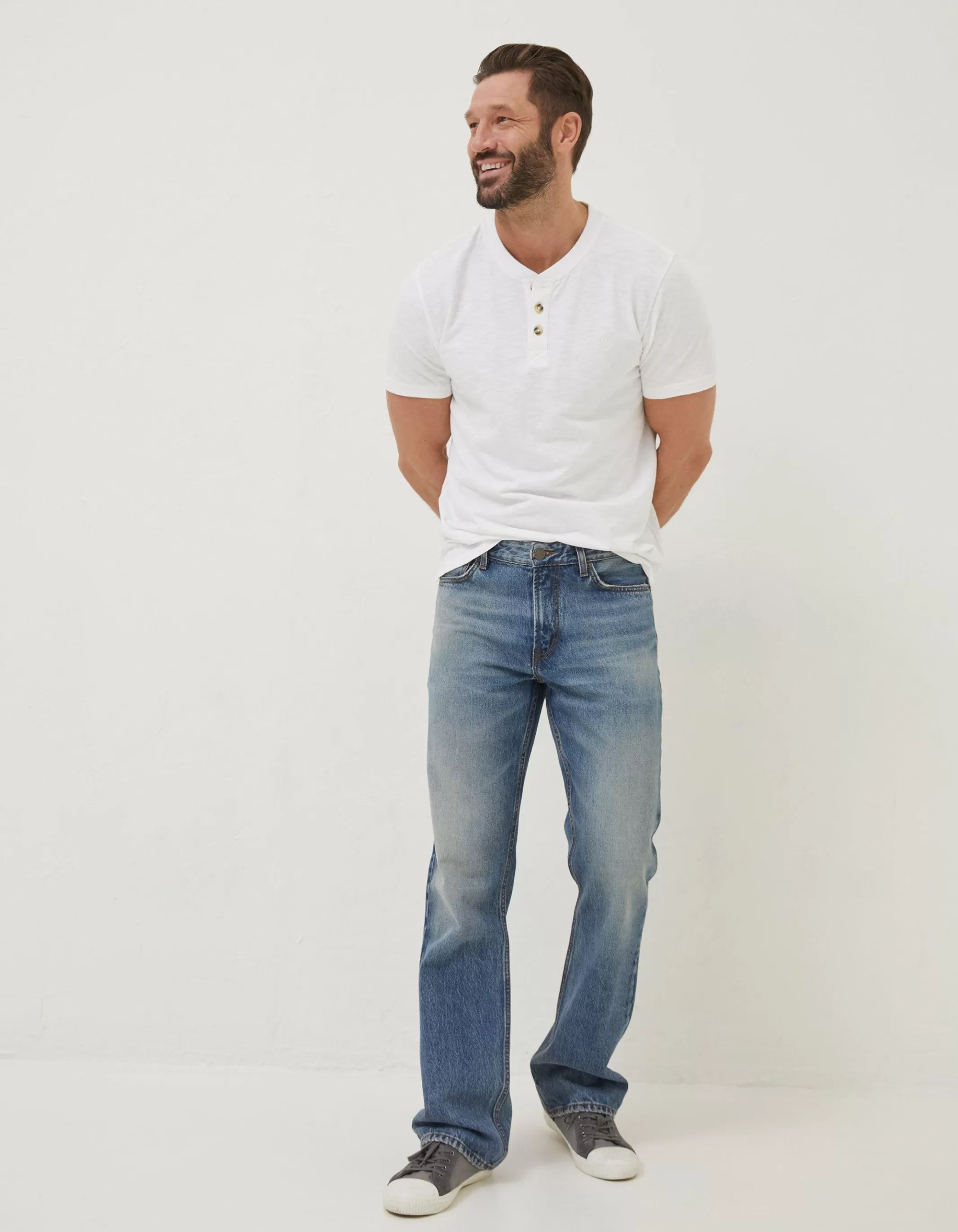 Shop FatFace Bootcut Authentic Wash Jeans Denim