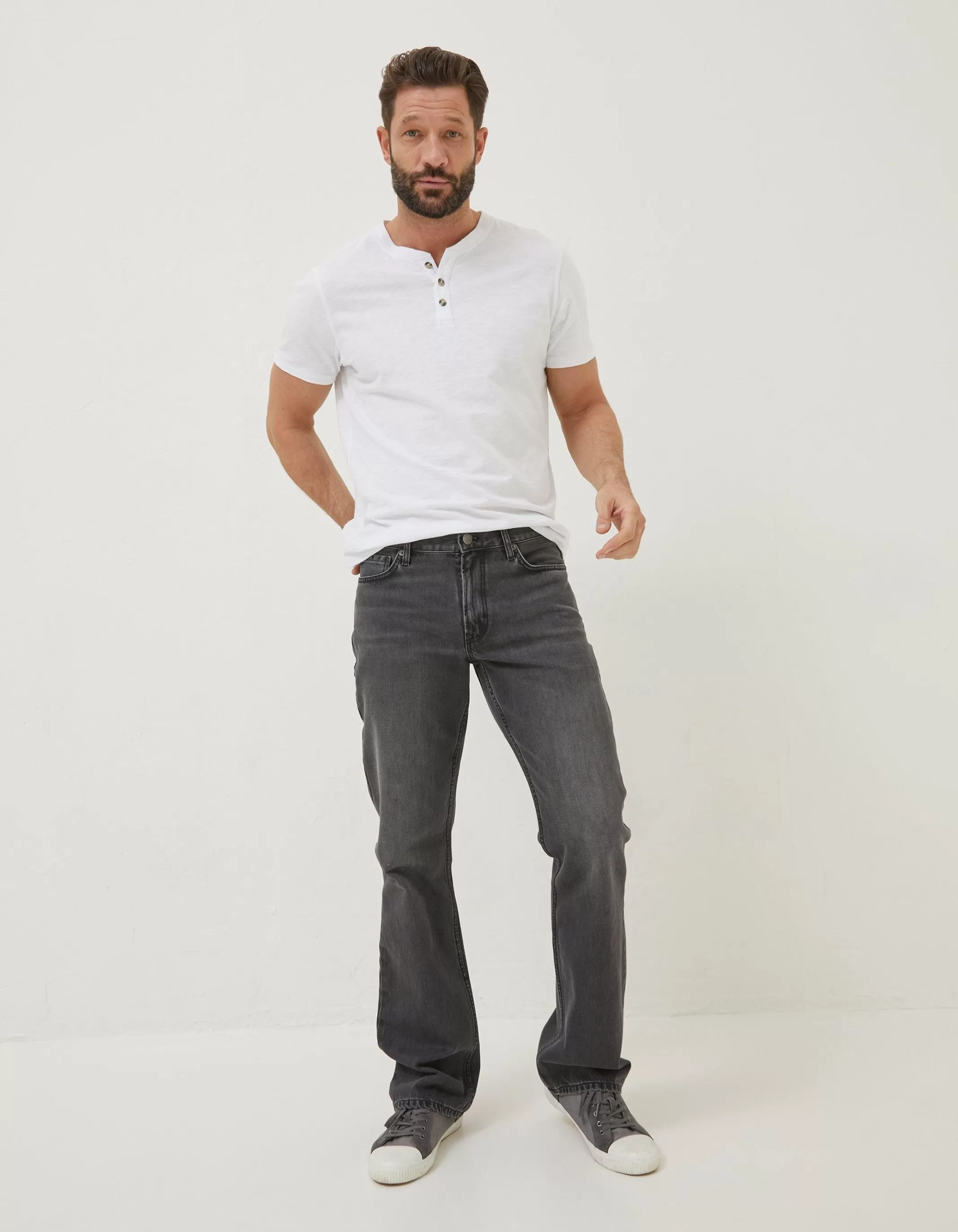 Discount FatFace Bootcut Wash Jeans Grey