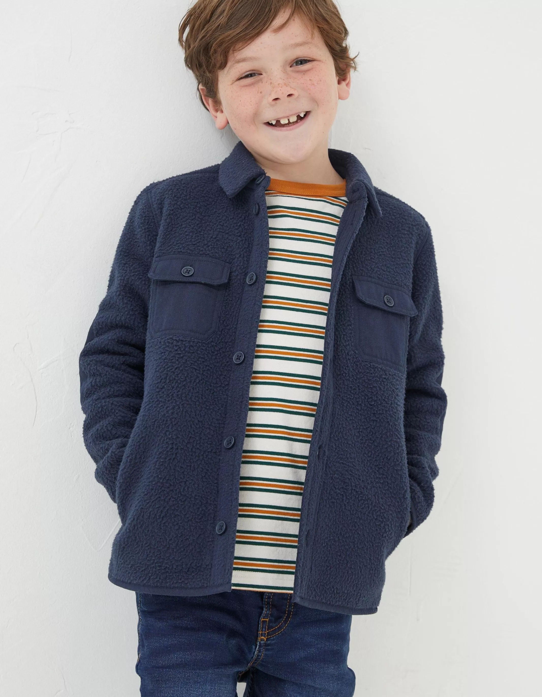Clearance FatFace Borg Shacket Navy