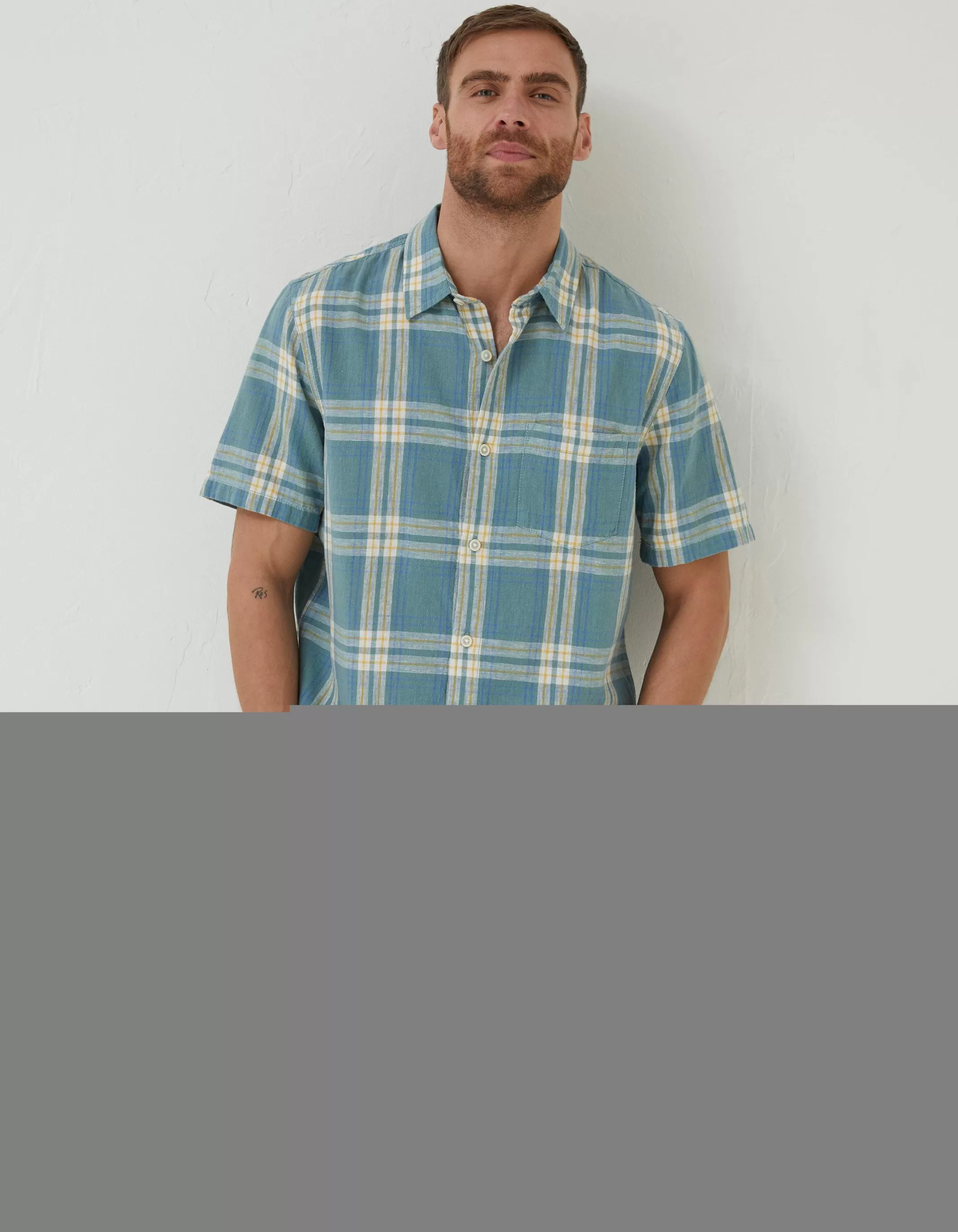New FatFace Braddock Check Shirt Duck Egg