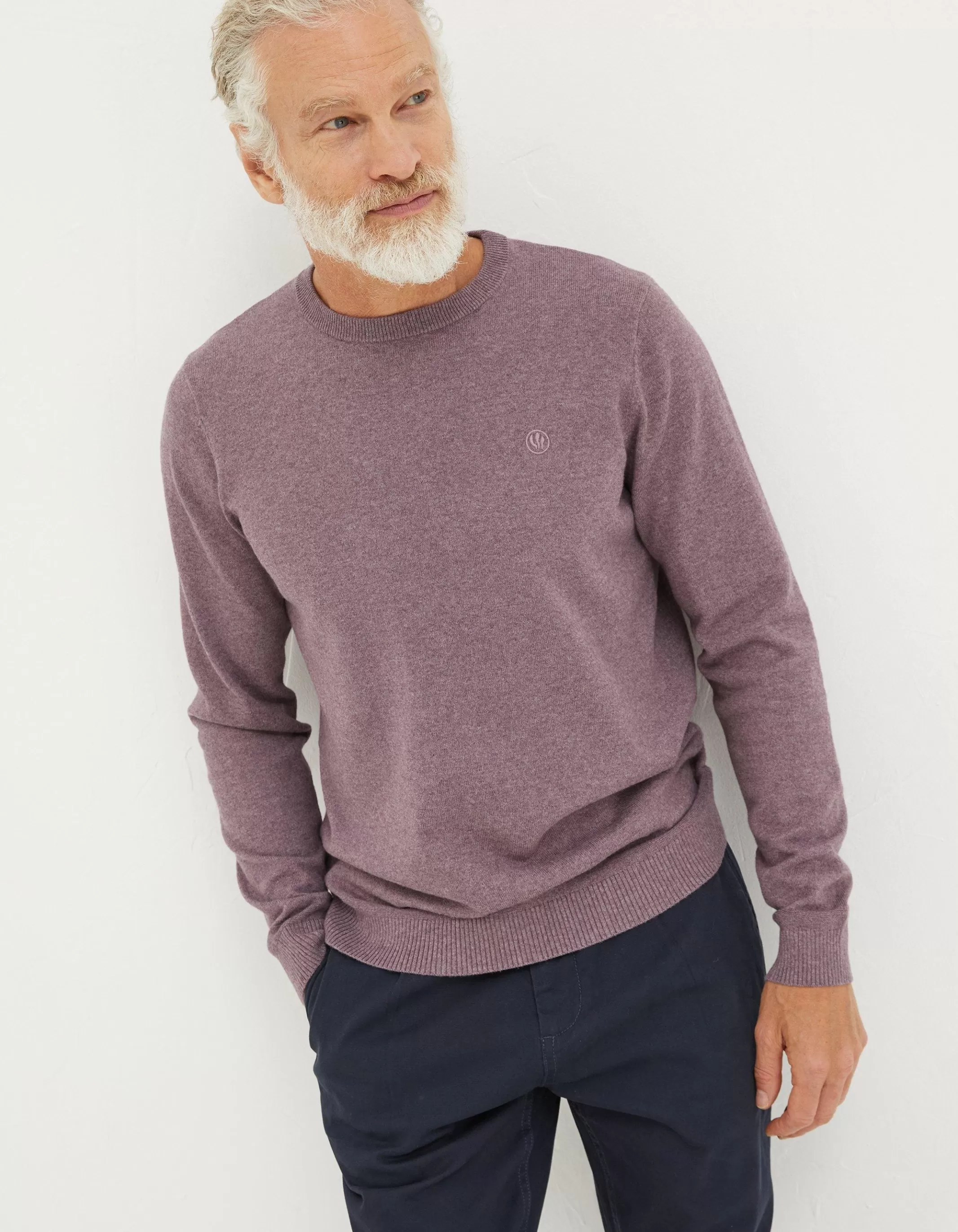 Best Sale FatFace Braunton Crew Jumper Washed Purple