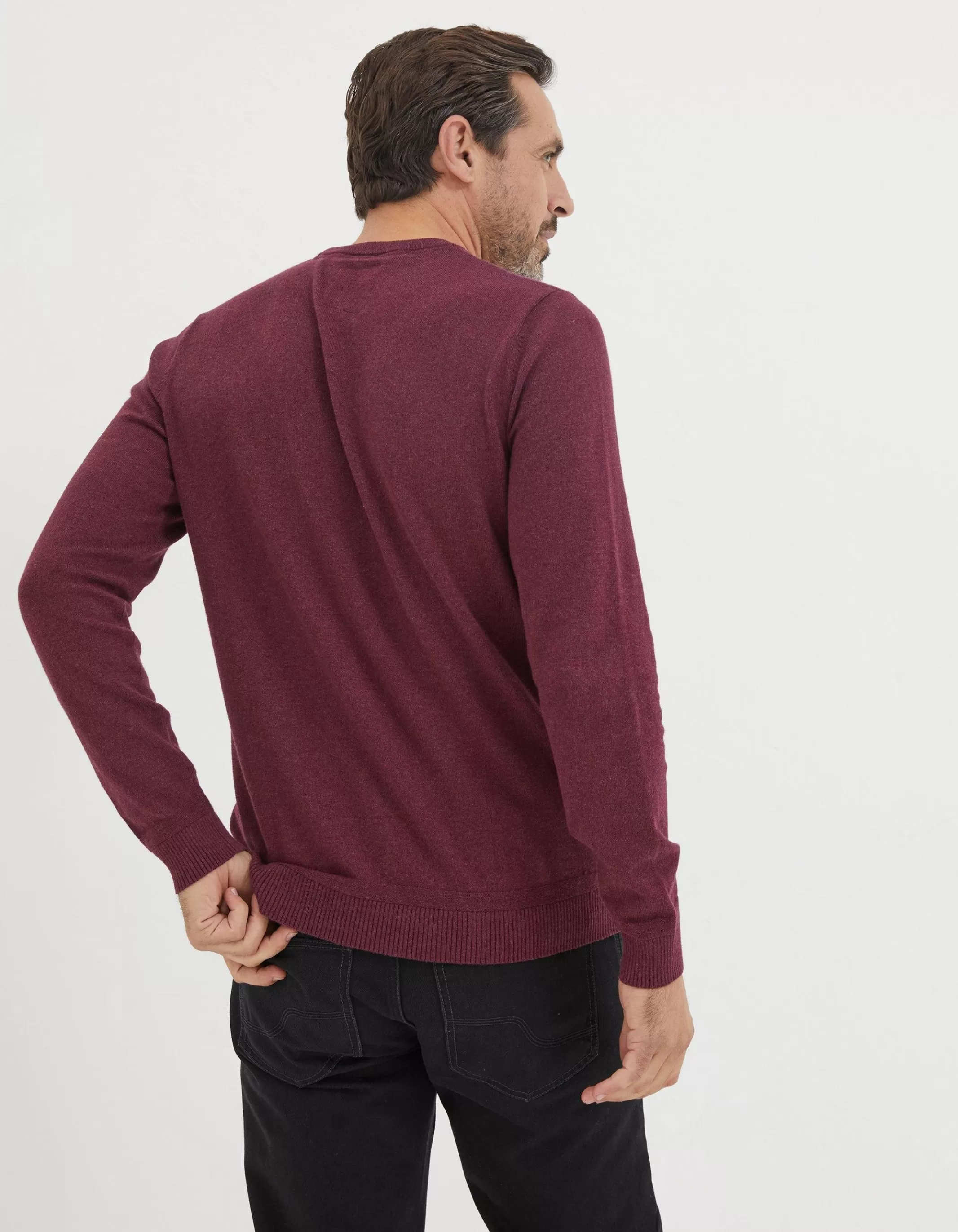 Discount FatFace Braunton Crew Jumper Plum