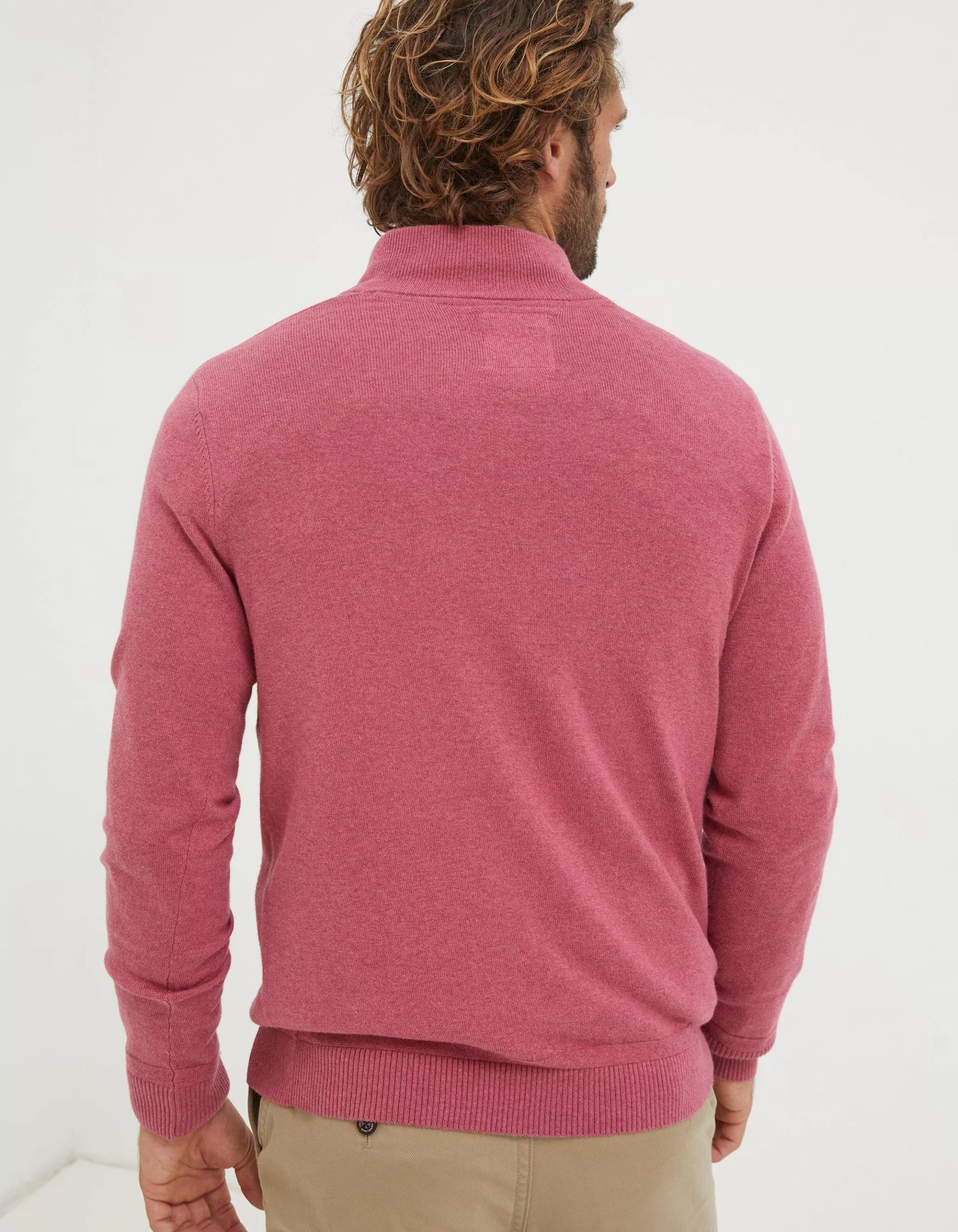 Sale FatFace Braunton Half Neck Jumper Rose Pink