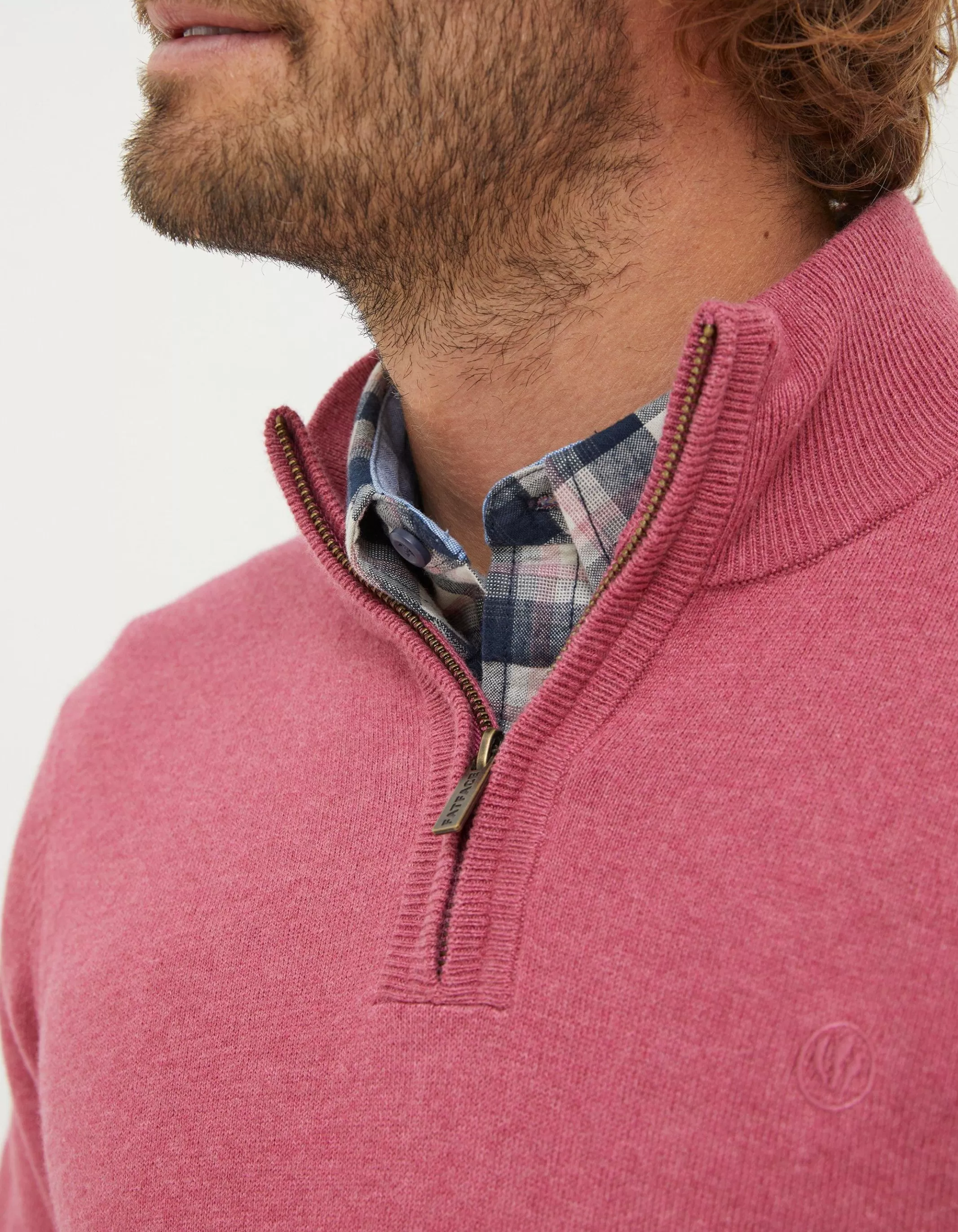Sale FatFace Braunton Half Neck Jumper Rose Pink