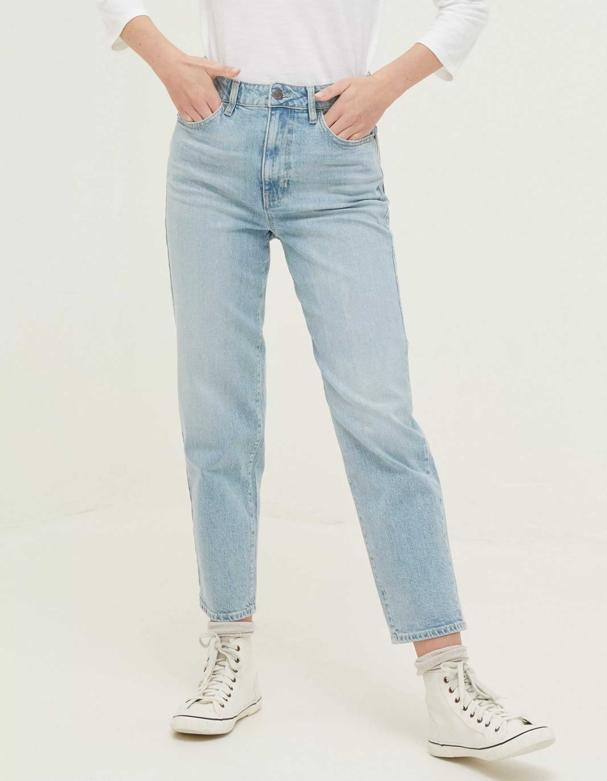 Sale FatFace Bray Barrel Comfort Stretch Jeans Light Blue