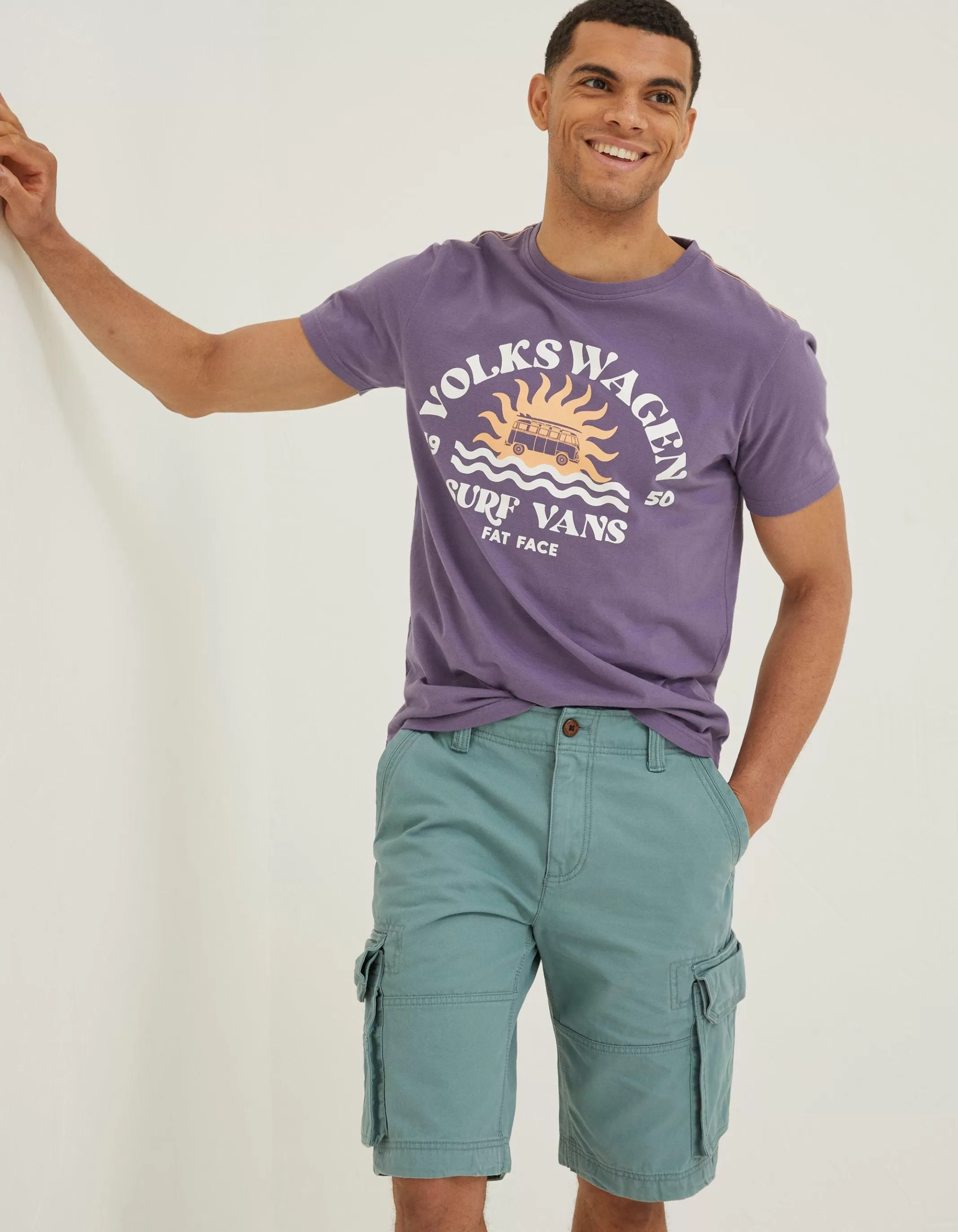 Hot FatFace Breakyard Cargo Shorts Green Haze
