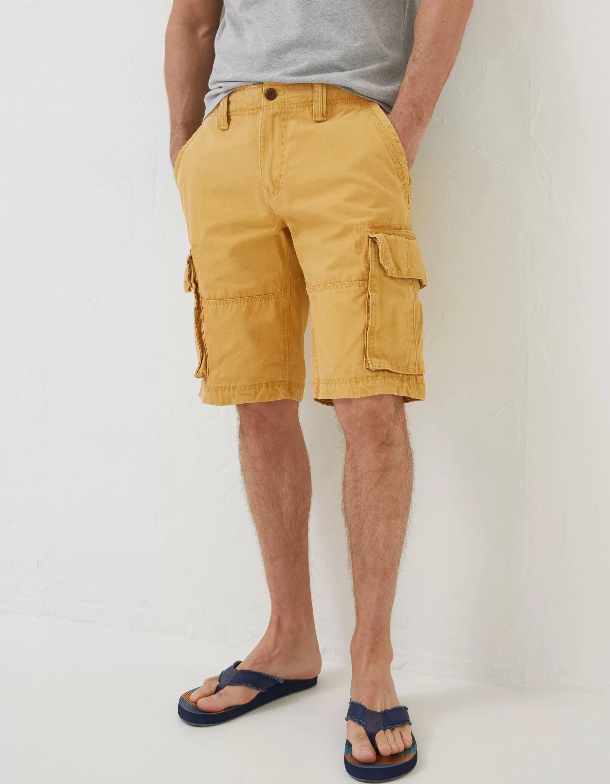 Cheap FatFace Breakyard Cargo Shorts Golden Yellow