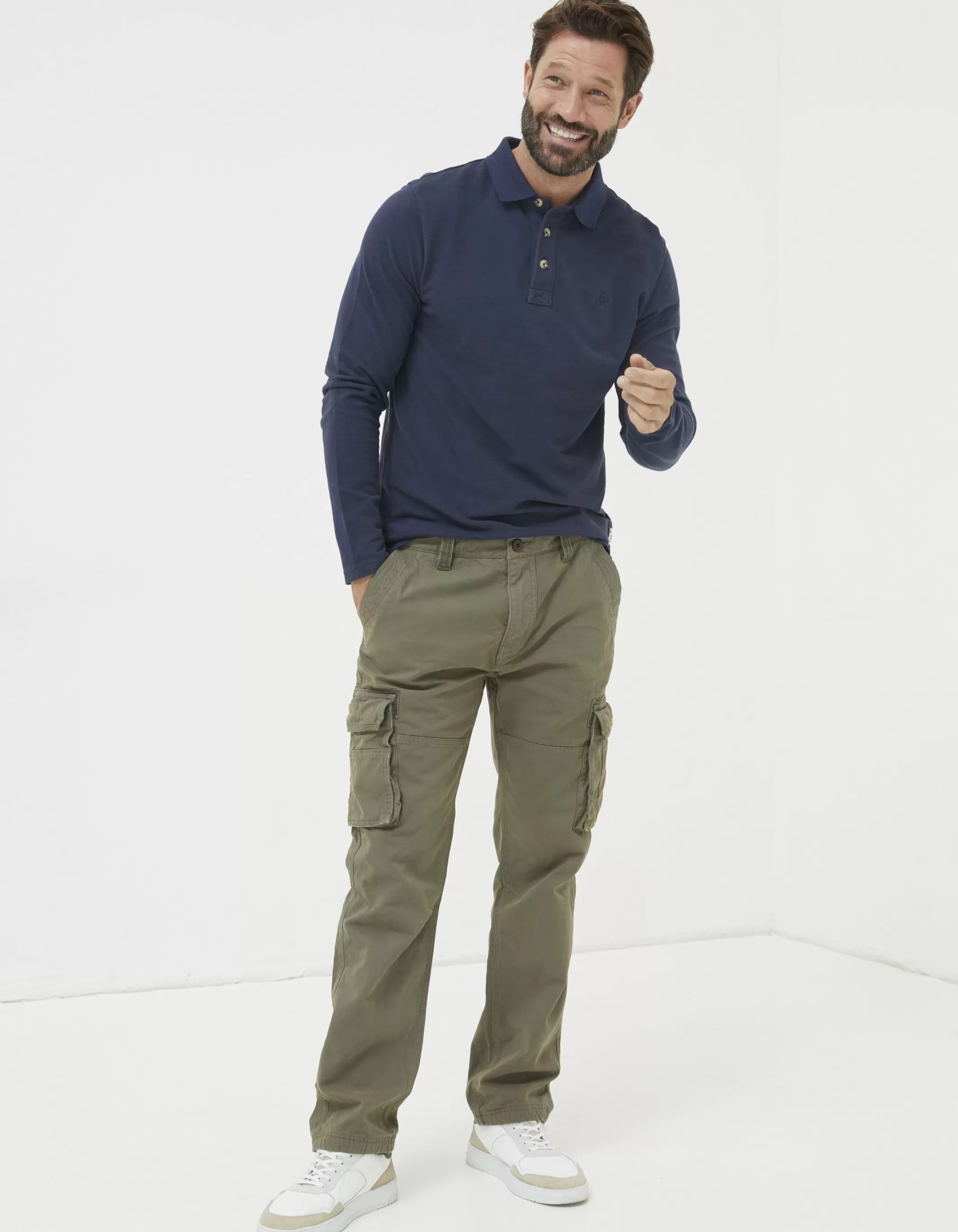 Online FatFace Breakyard Cargo Trousers Olive Green
