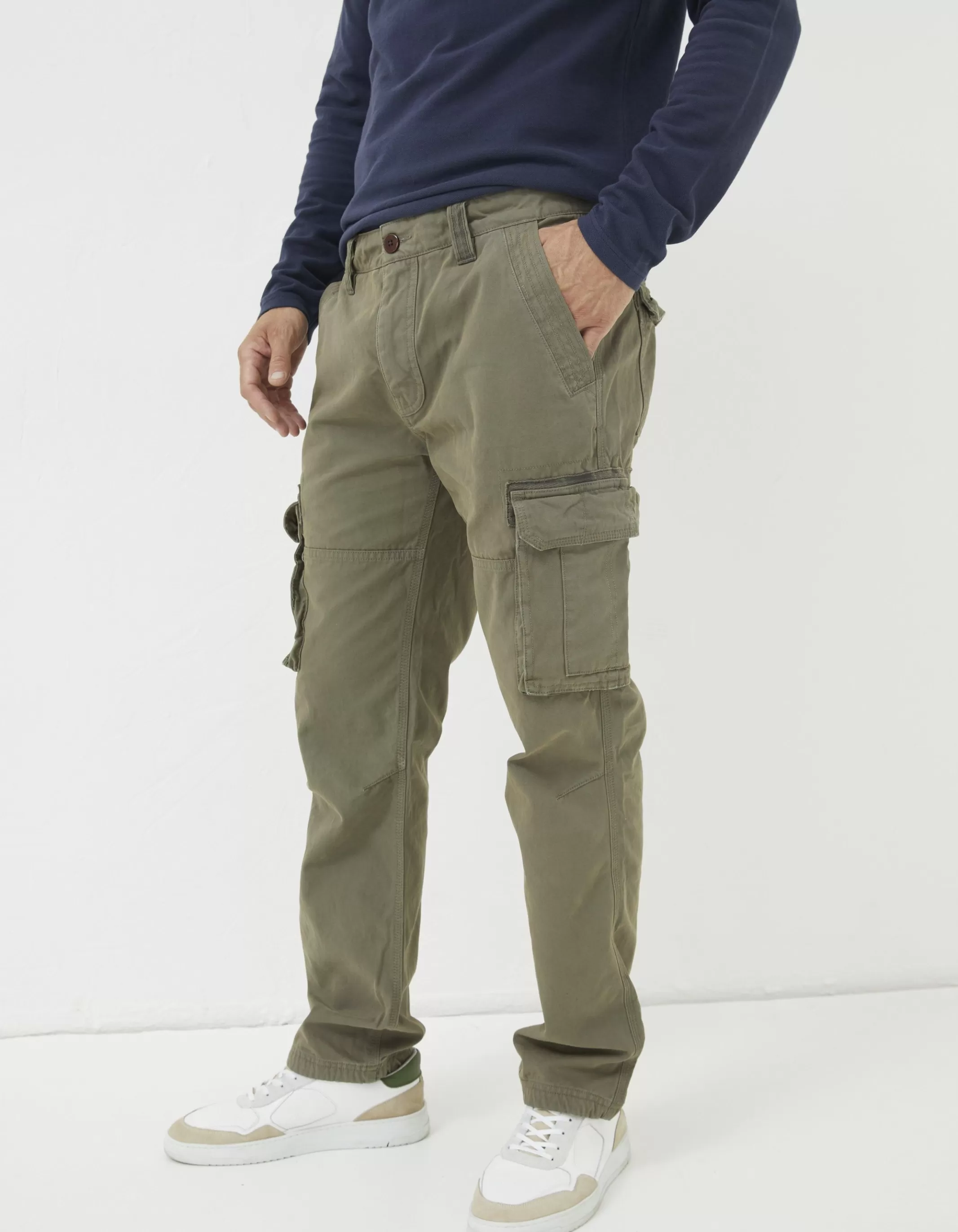 Online FatFace Breakyard Cargo Trousers Olive Green