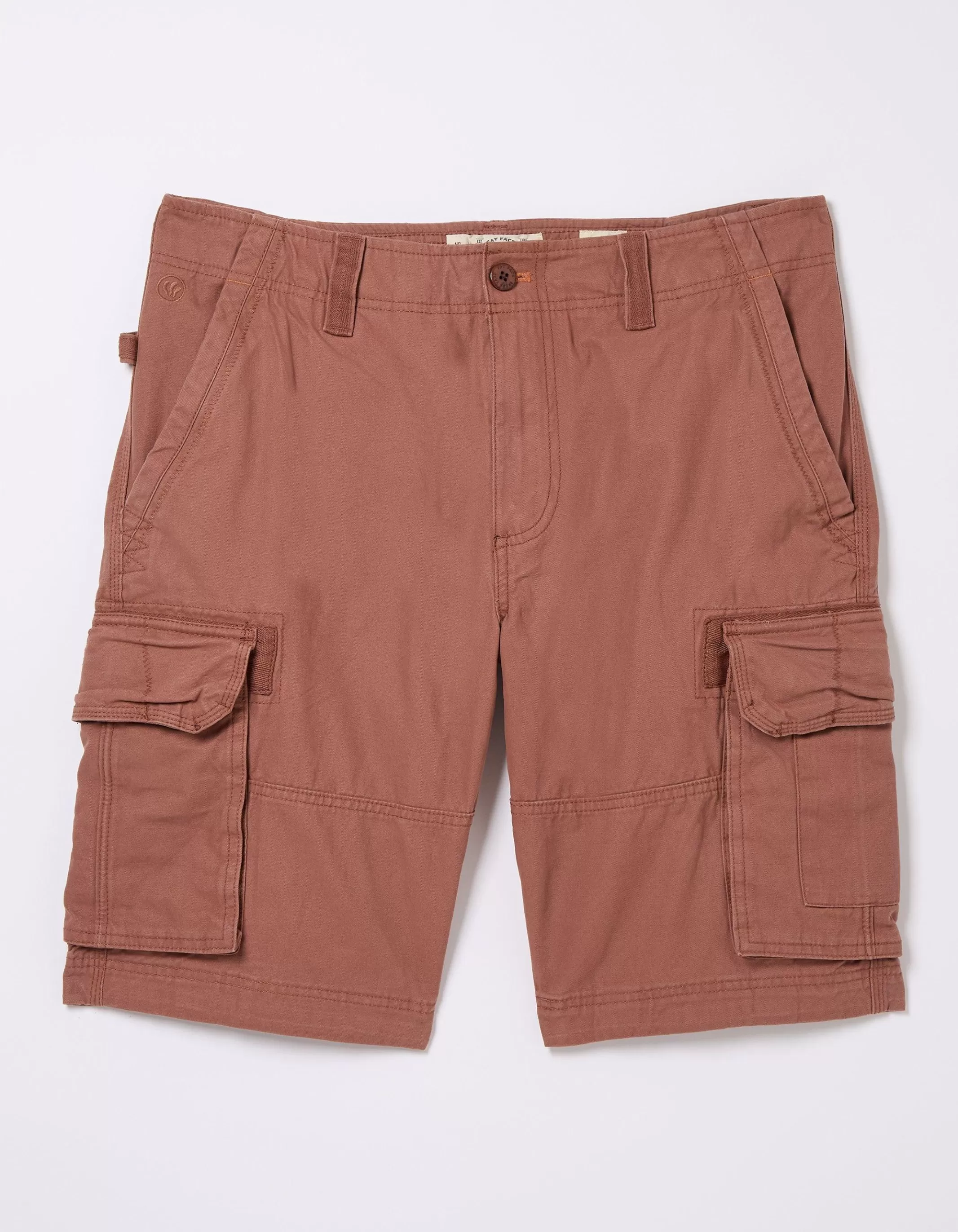 Clearance FatFace Breakyard Organic Cotton Cargo Shorts Washed Red