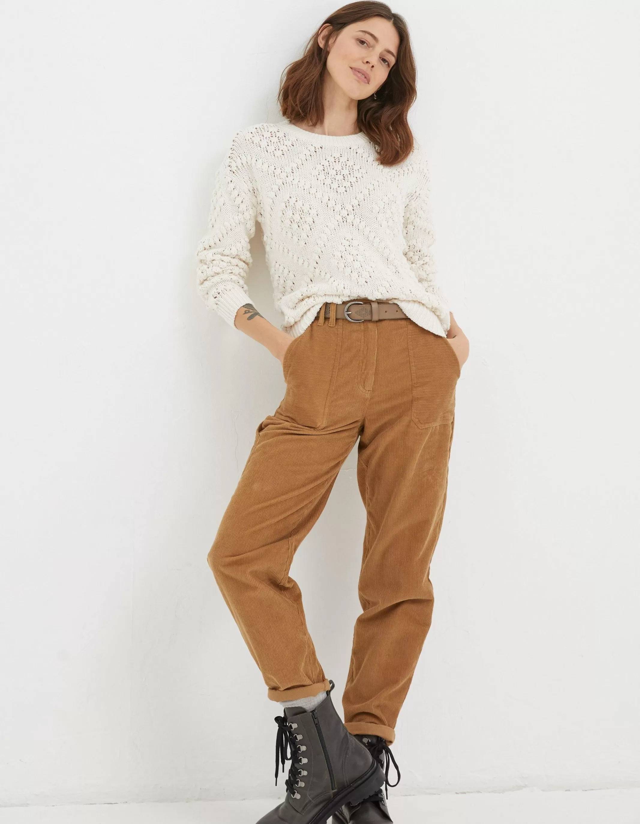 Hot FatFace Brittany Bobble Jumper Ivory