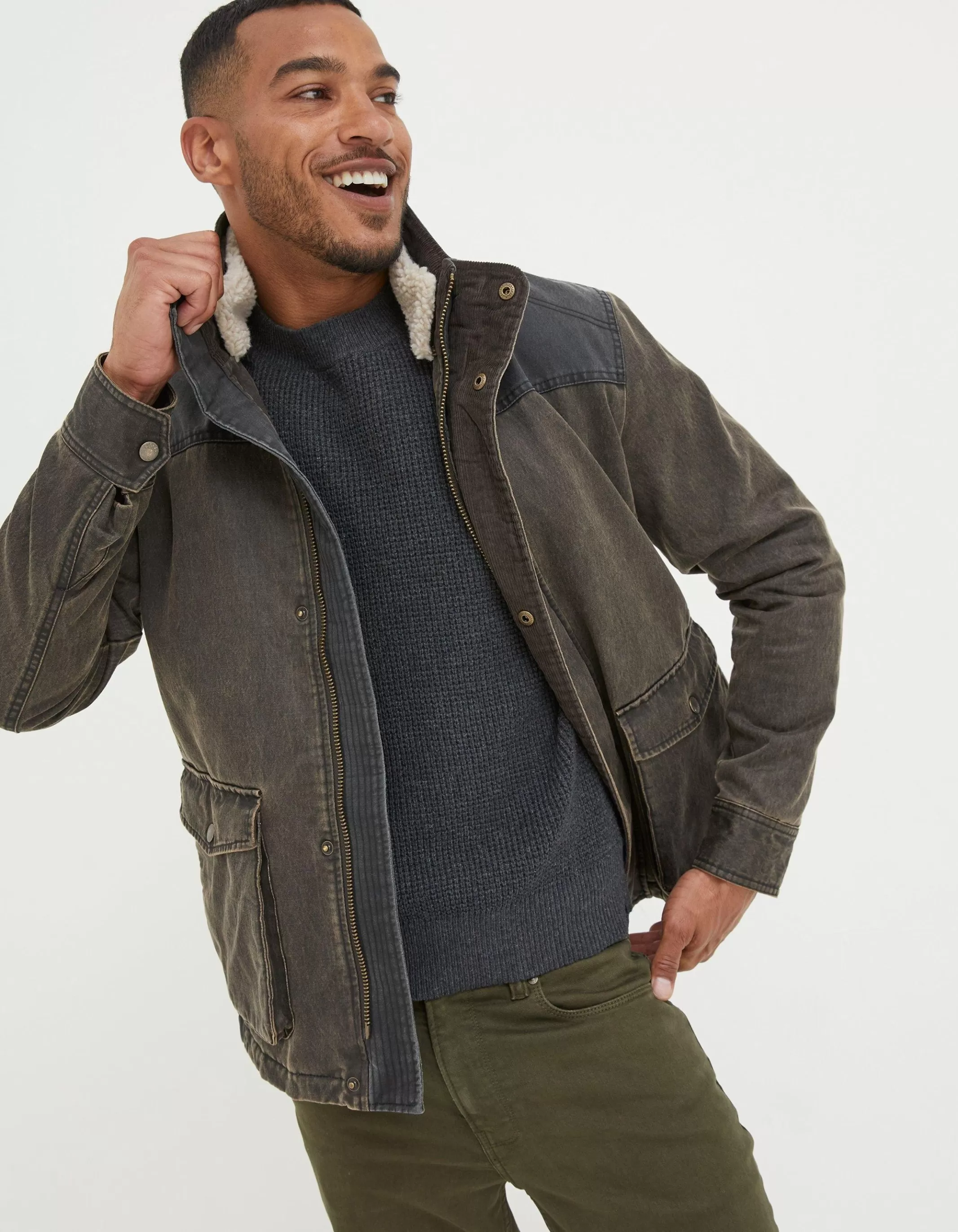 Store FatFace Broadsands Colour Block Jacket Brown