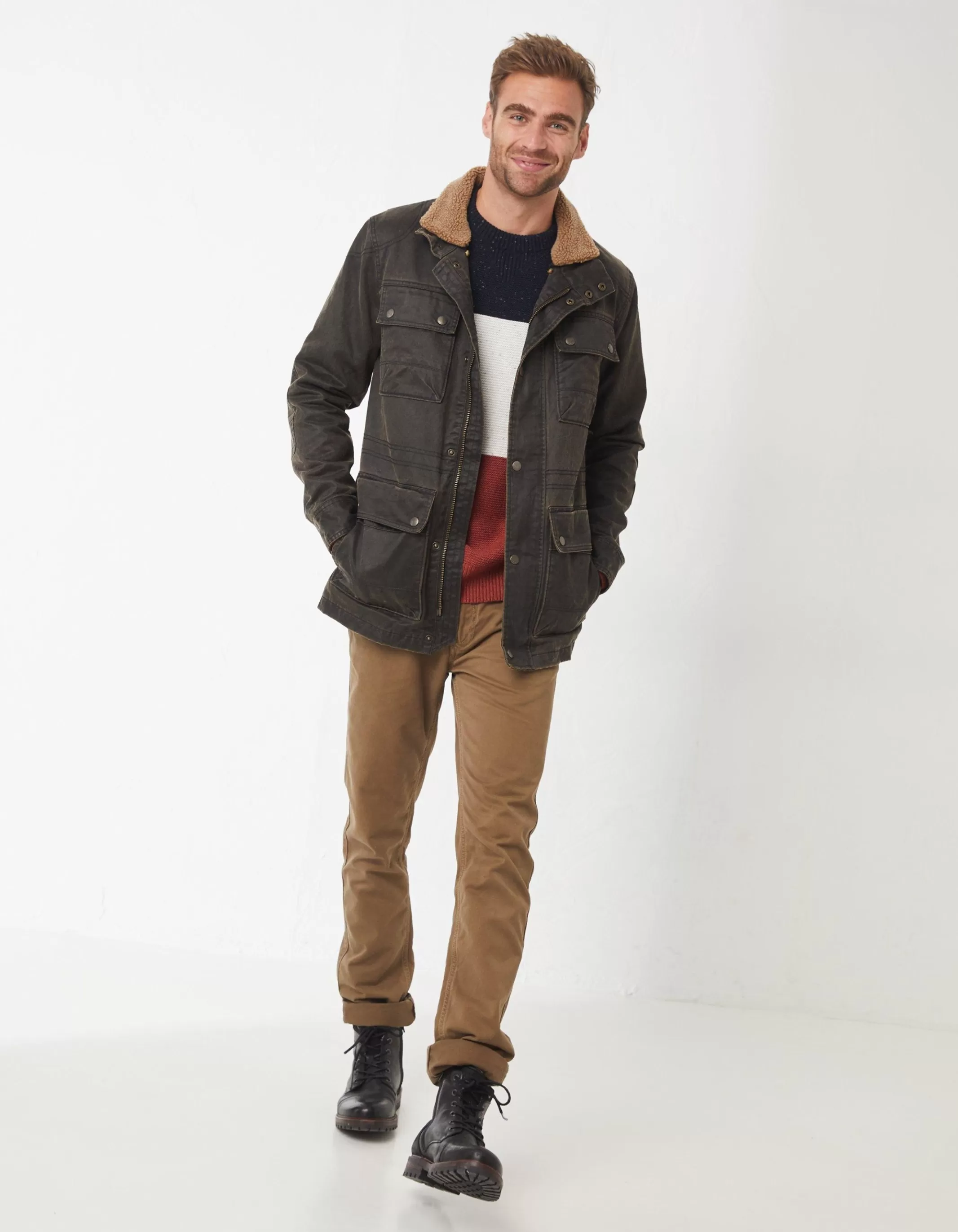 Shop FatFace Broadsands Four Pocket Jacket Brown