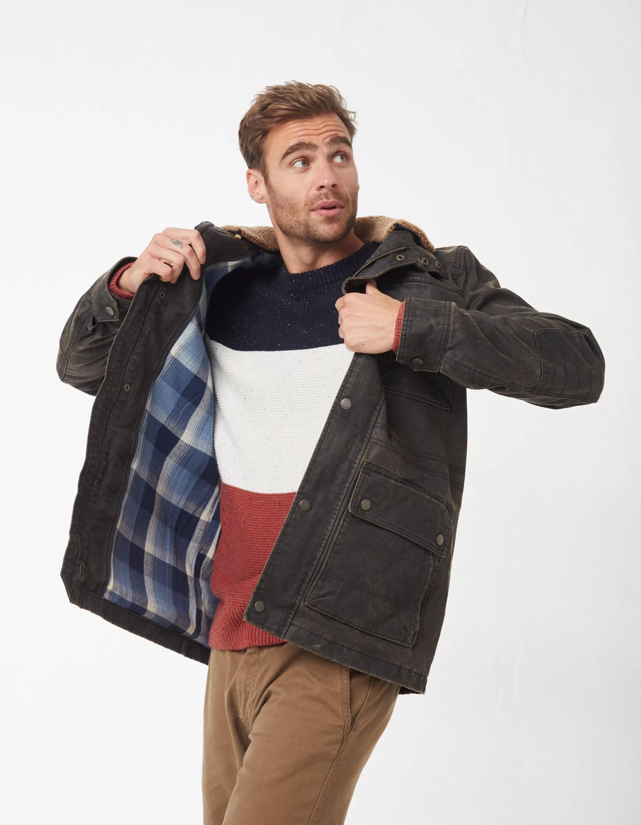 Shop FatFace Broadsands Four Pocket Jacket Brown
