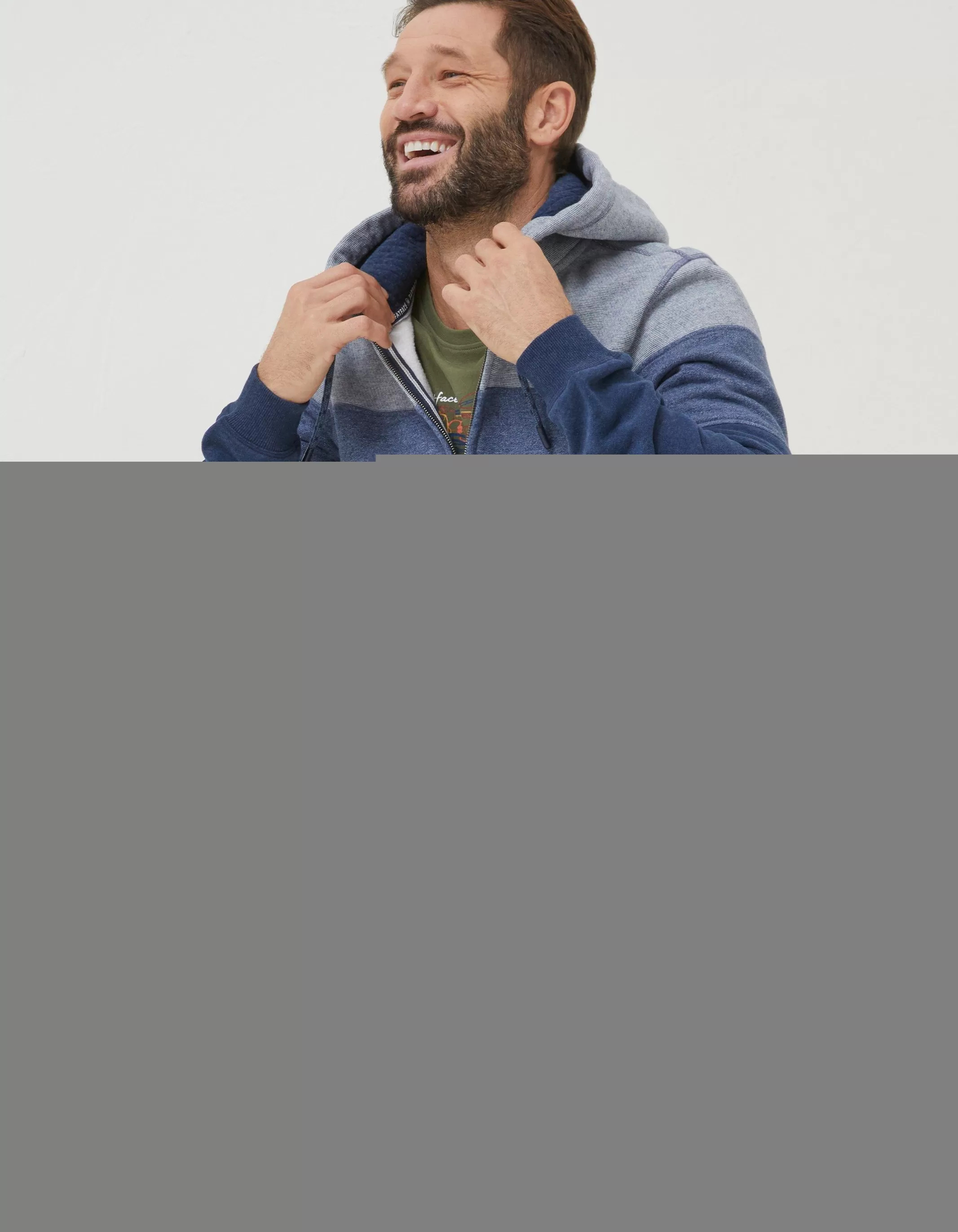 Sale FatFace Brooke Cut And Sew Zip Through Blue