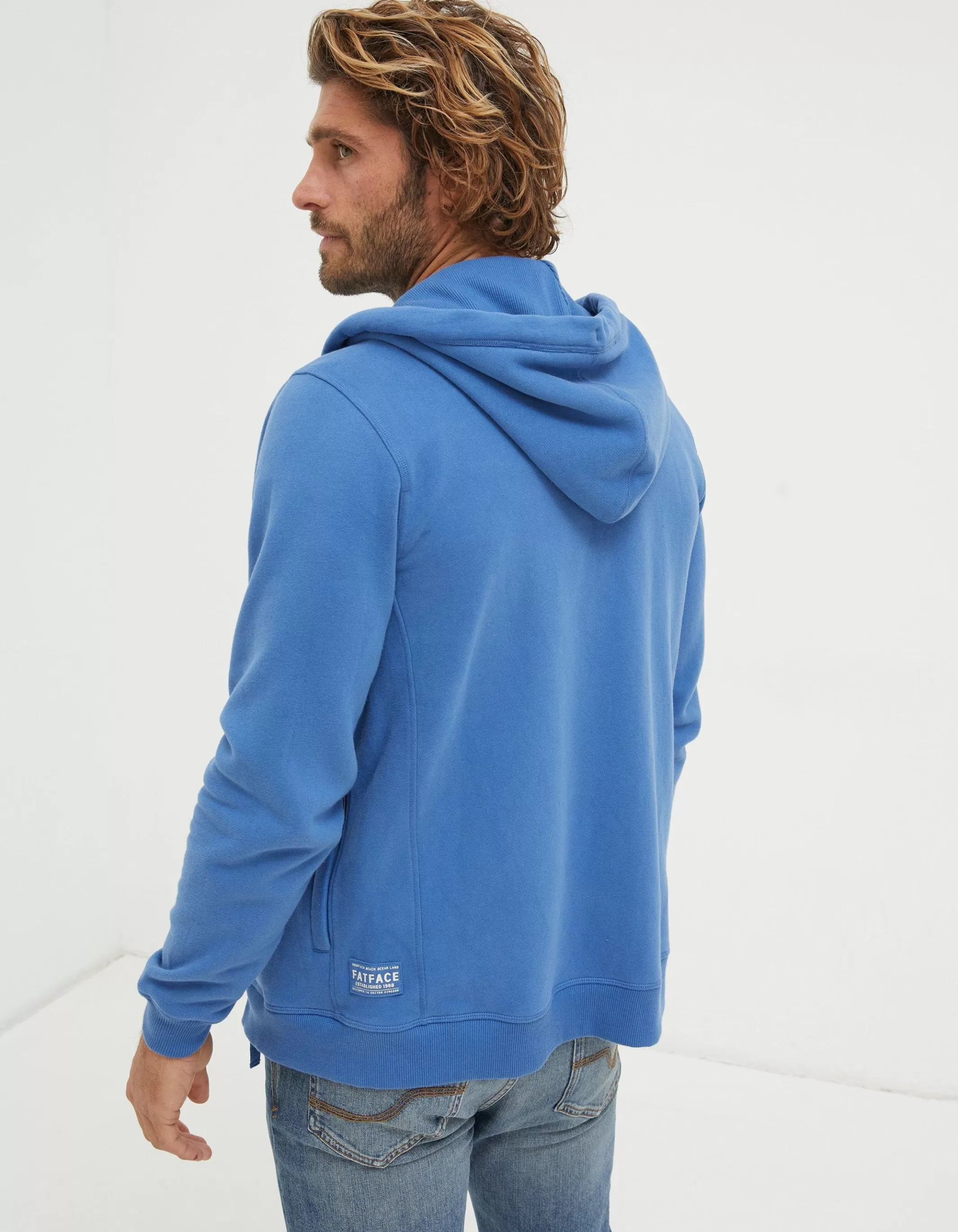 Best Sale FatFace Brooke Zip Through Hoodie Washed Blue