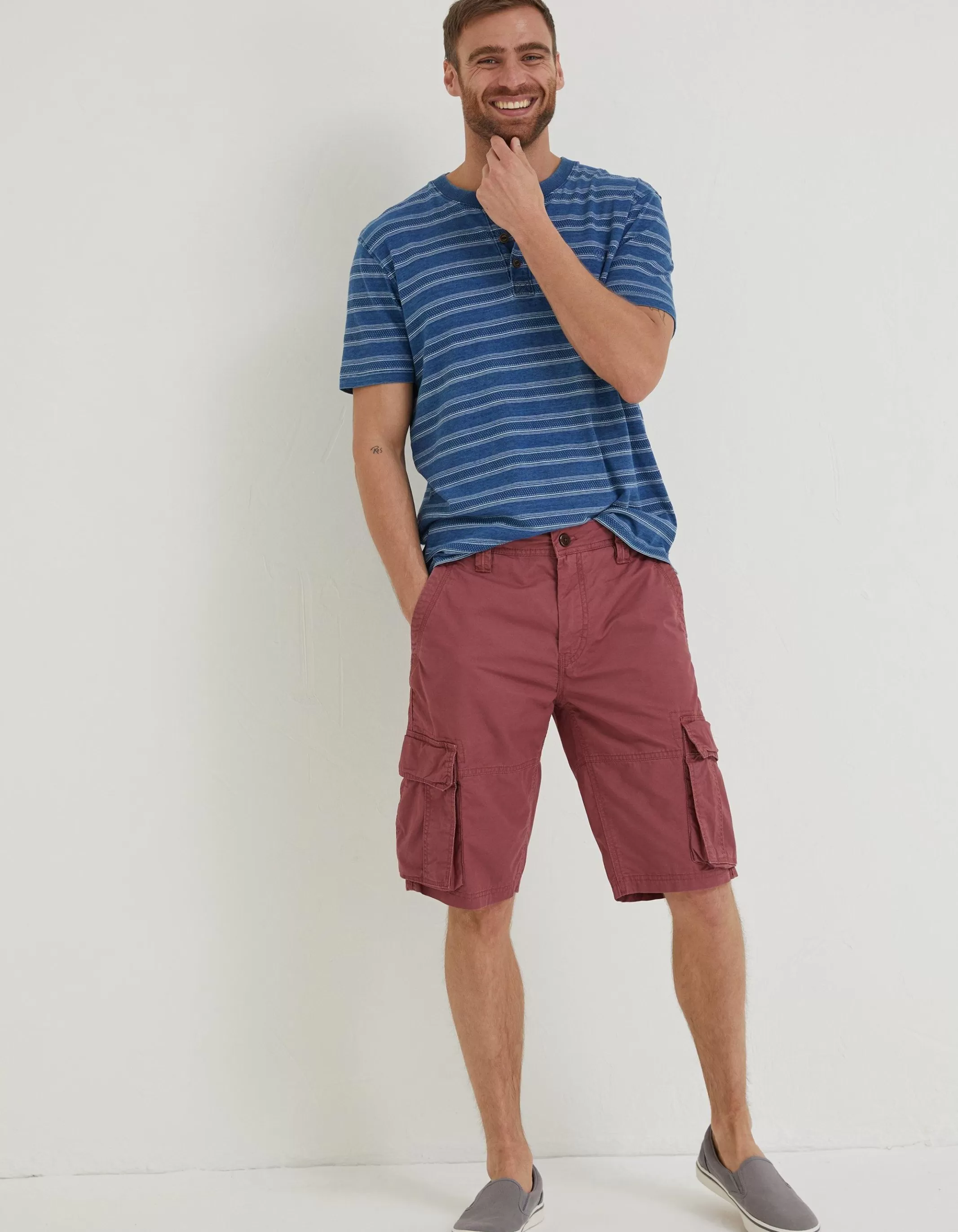 Best FatFace Bude Lightweight Cargo Shorts Berry Pink