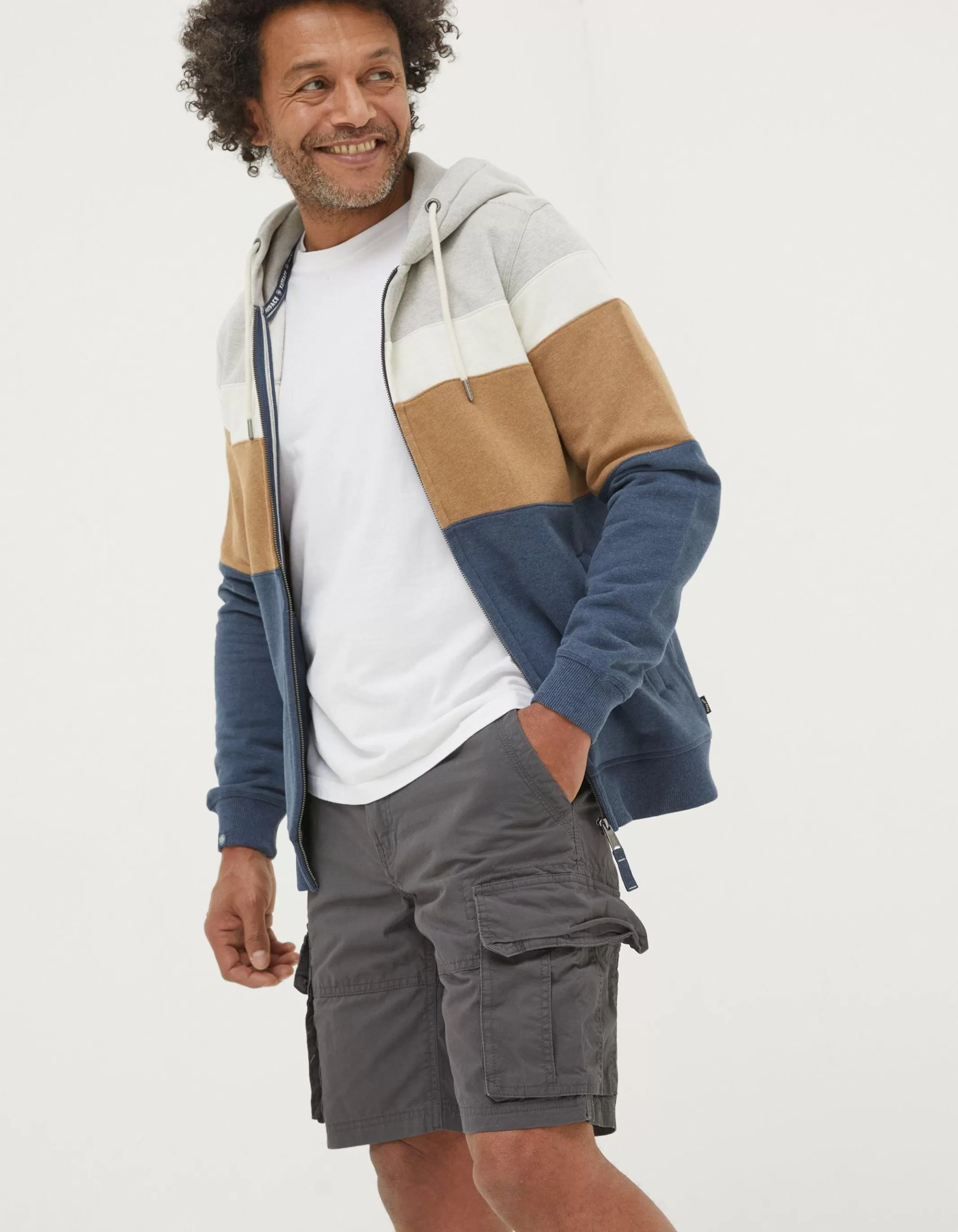 Discount FatFace Bude Lightweight Cargo Shorts Dark Grey