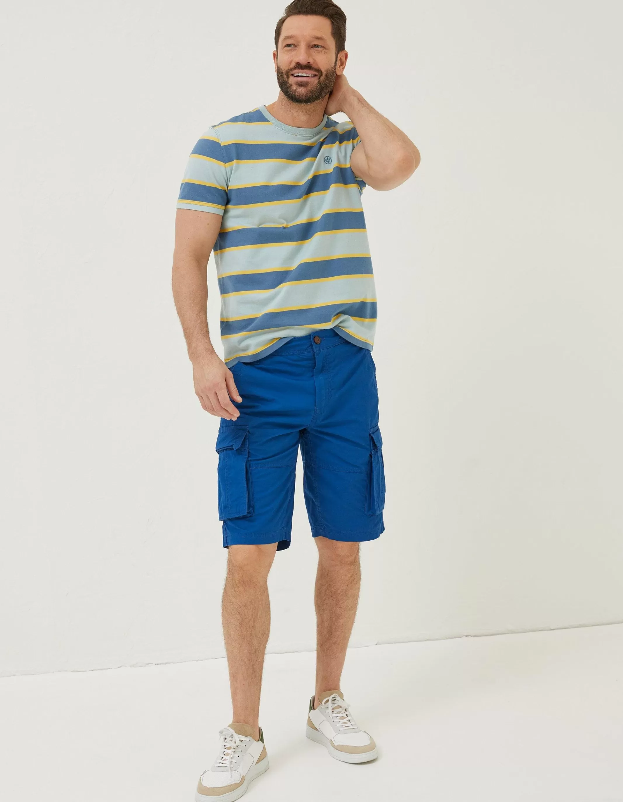 Clearance FatFace Bude Lightweight Cargo Shorts Cobalt Blue