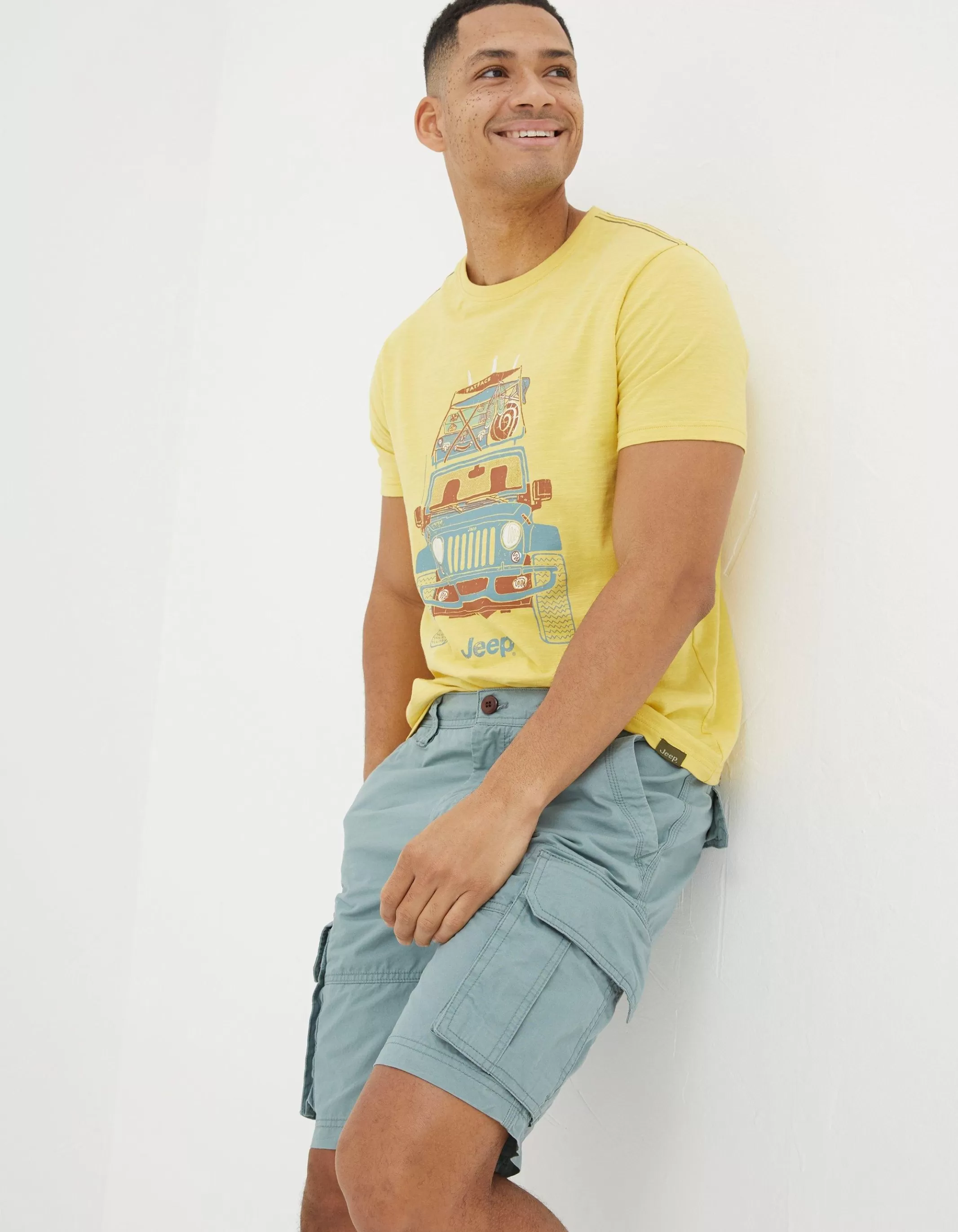 Fashion FatFace Bude Lightweight Cargo Shorts Duck Egg Blue