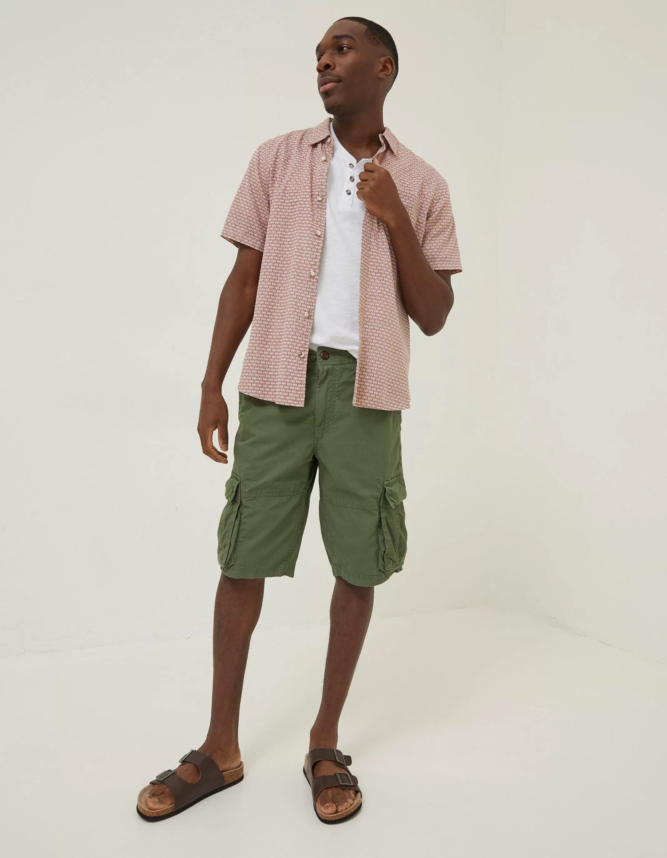Online FatFace Bude Lightweight Cargo Shorts Green