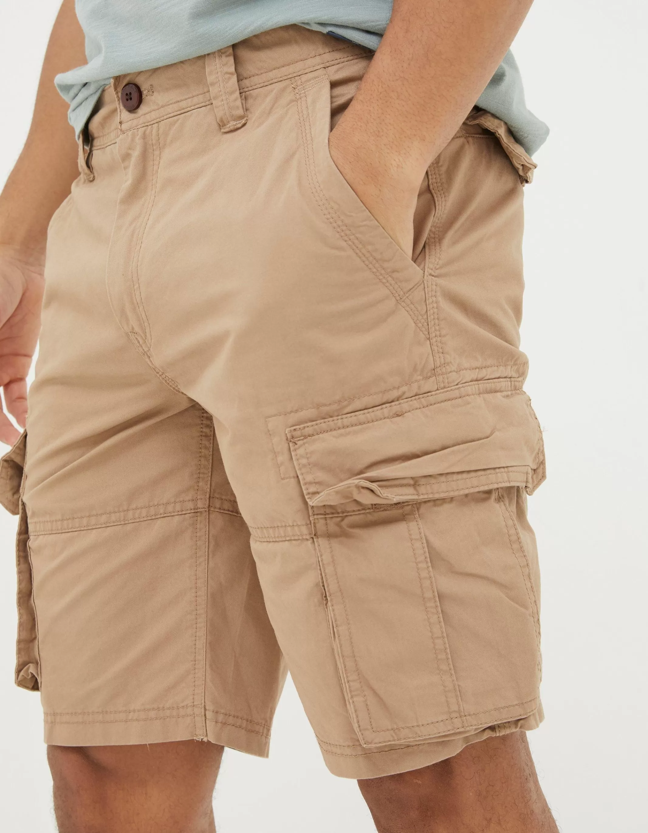 Clearance FatFace Bude Lightweight Cargo Shorts Tan