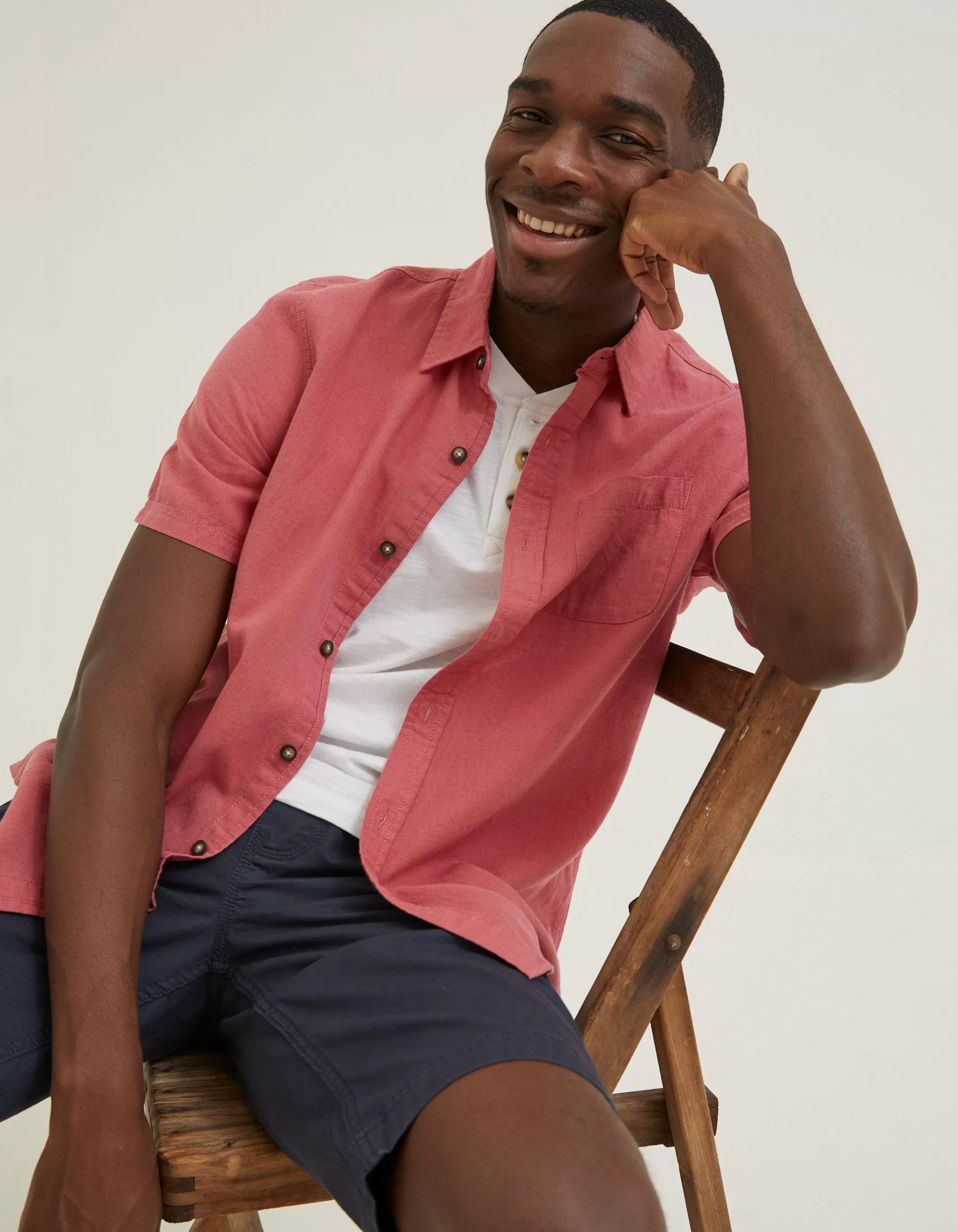 Flash Sale FatFace Bugle Linen Cotton Shirt Pink