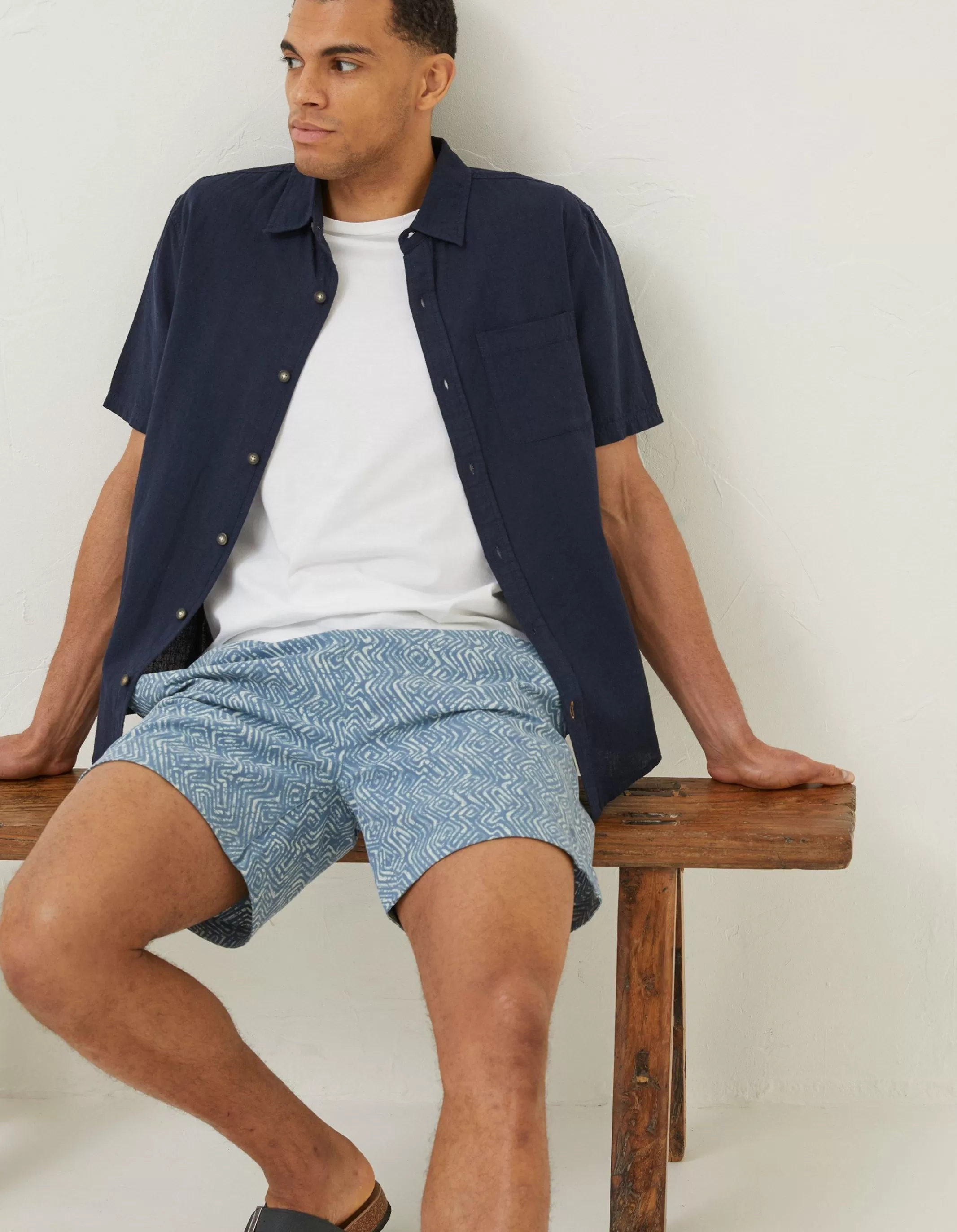 Flash Sale FatFace Bugle Linen Cotton Shirt Navy