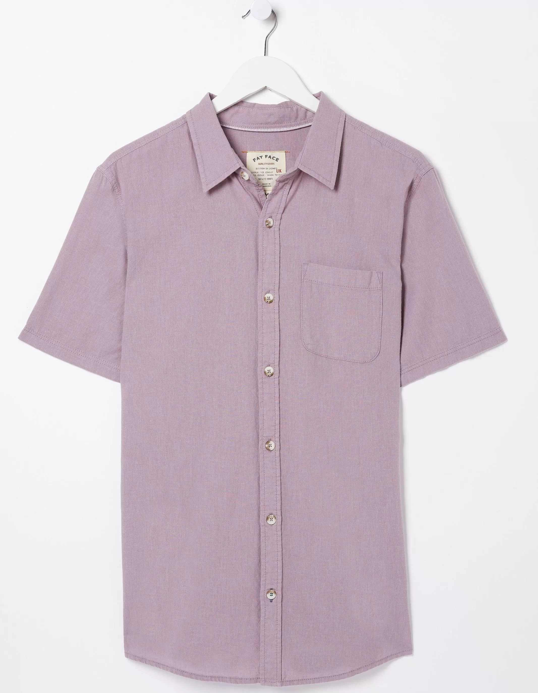 New FatFace Bugle Linen Cotton Shirt Lilac
