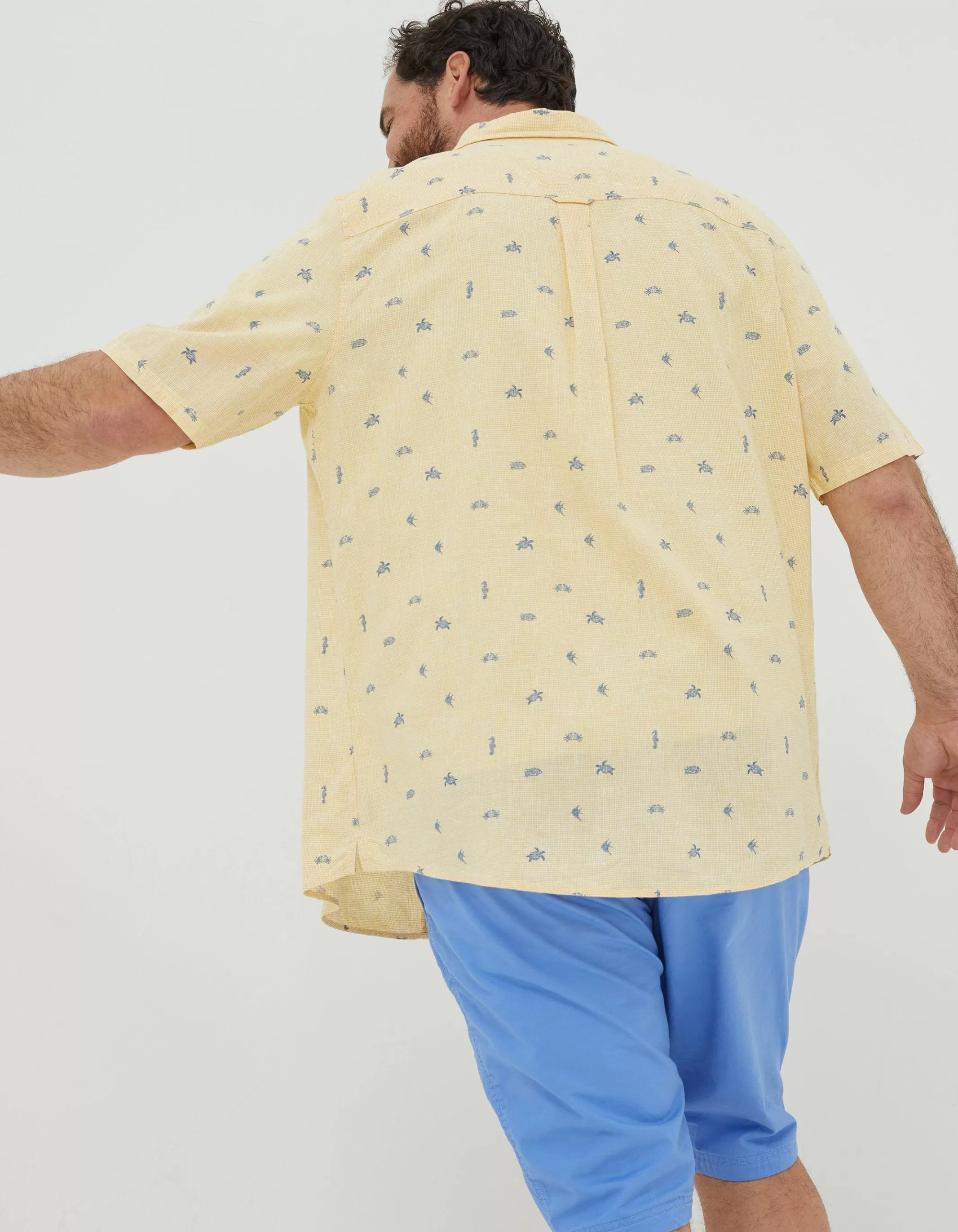 Flash Sale FatFace Bugle Turtle Print Shirt Washed Yellow