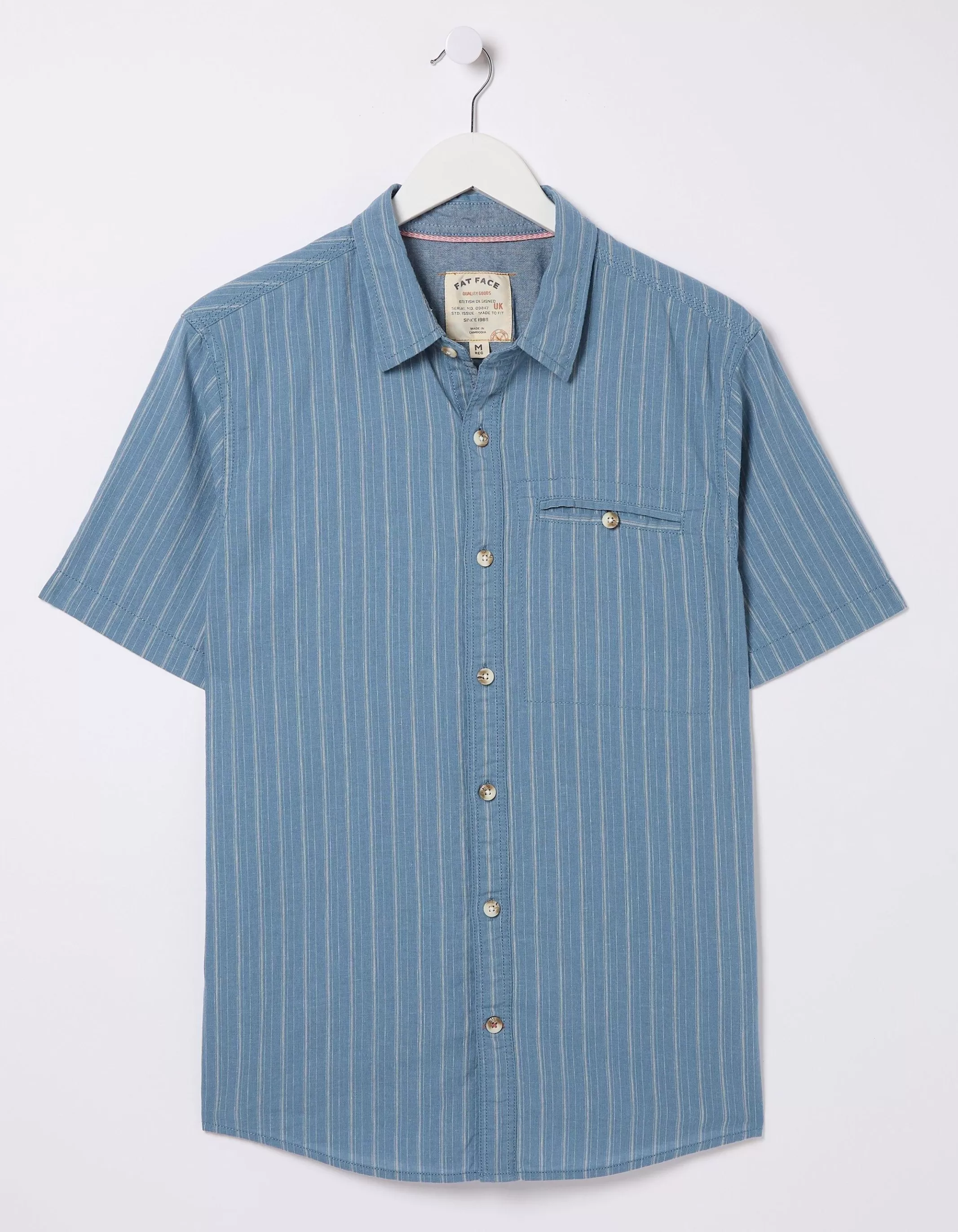 Store FatFace Burford Stripe Shirt Washed Blue