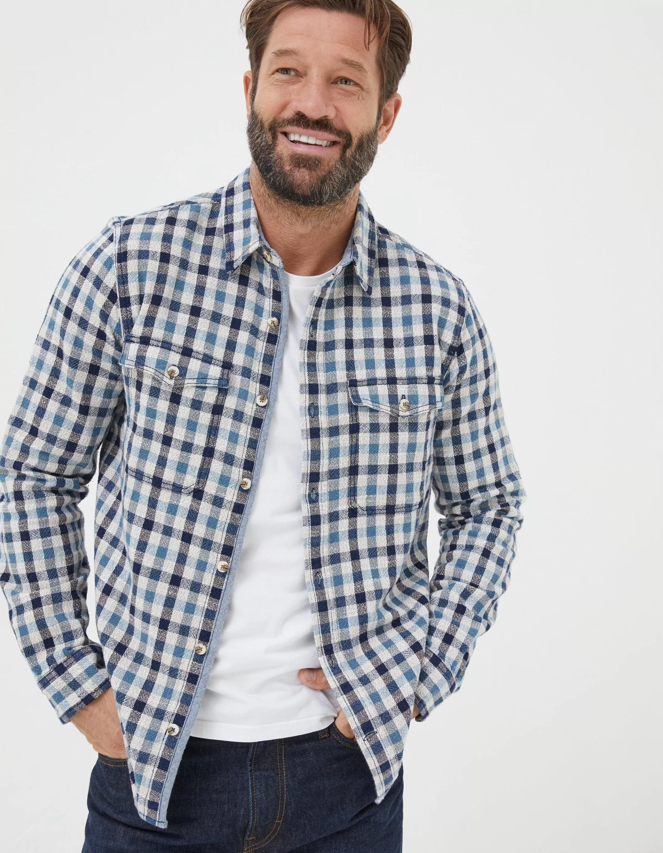 Fashion FatFace Buxley Check Shirt Blue