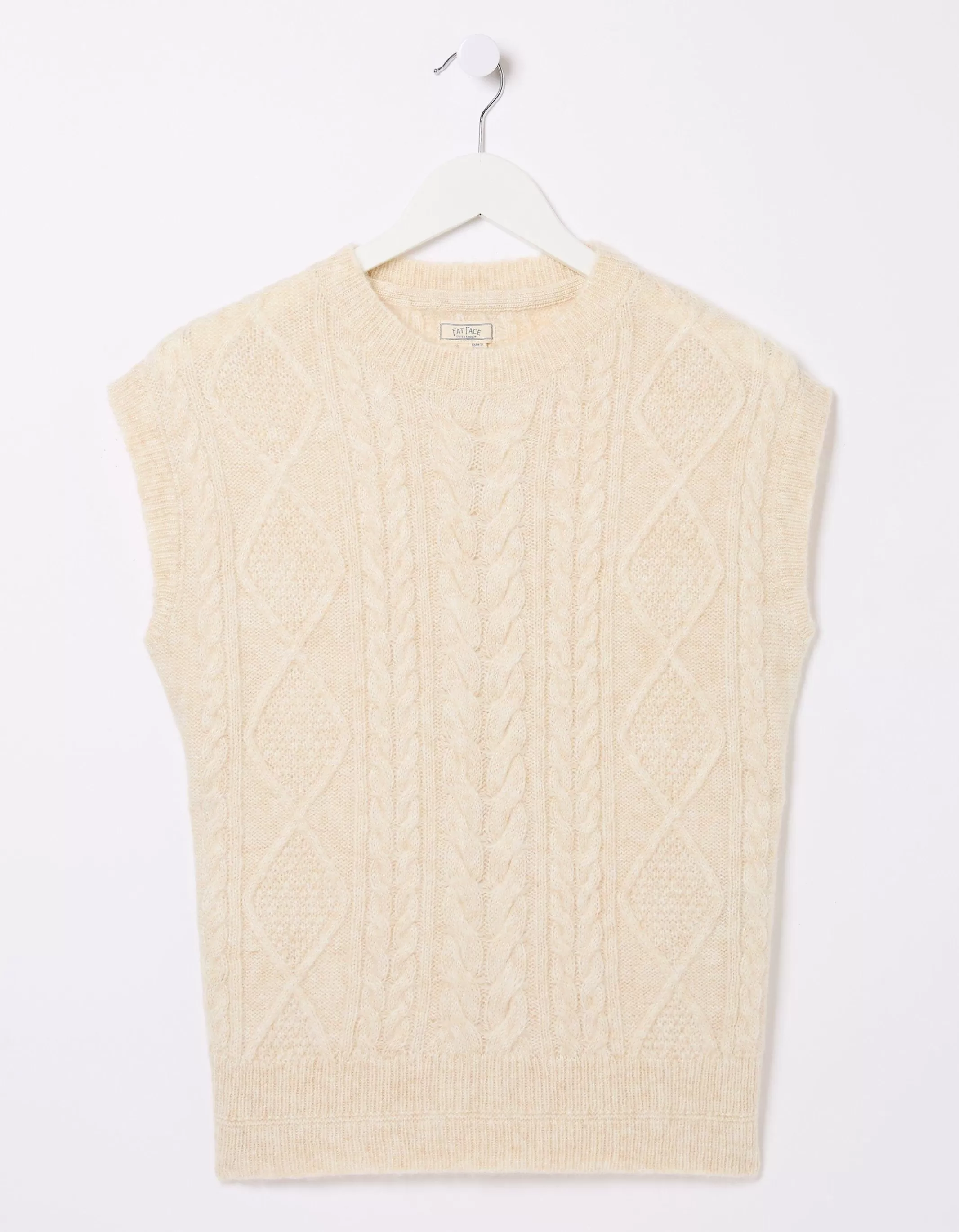 Store FatFace Cable Knitted Tank Ivory