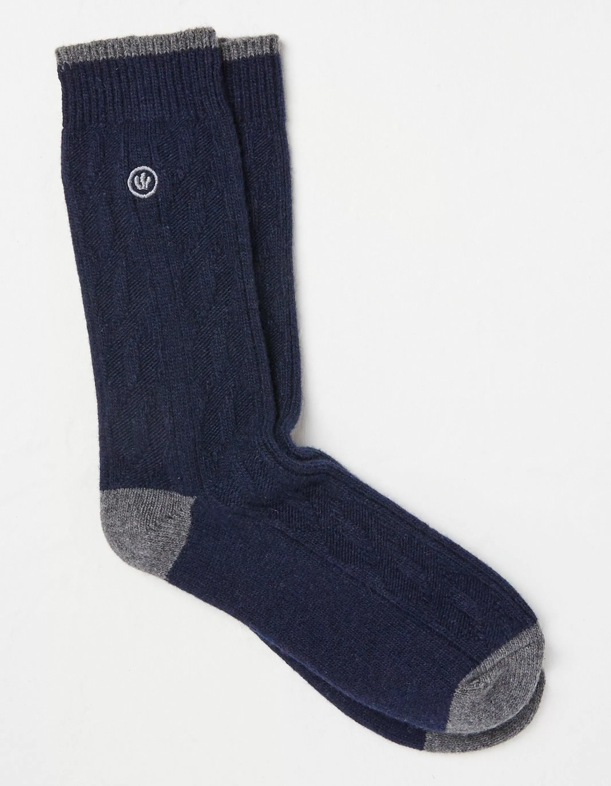 New FatFace Cable Merino Socks Navy