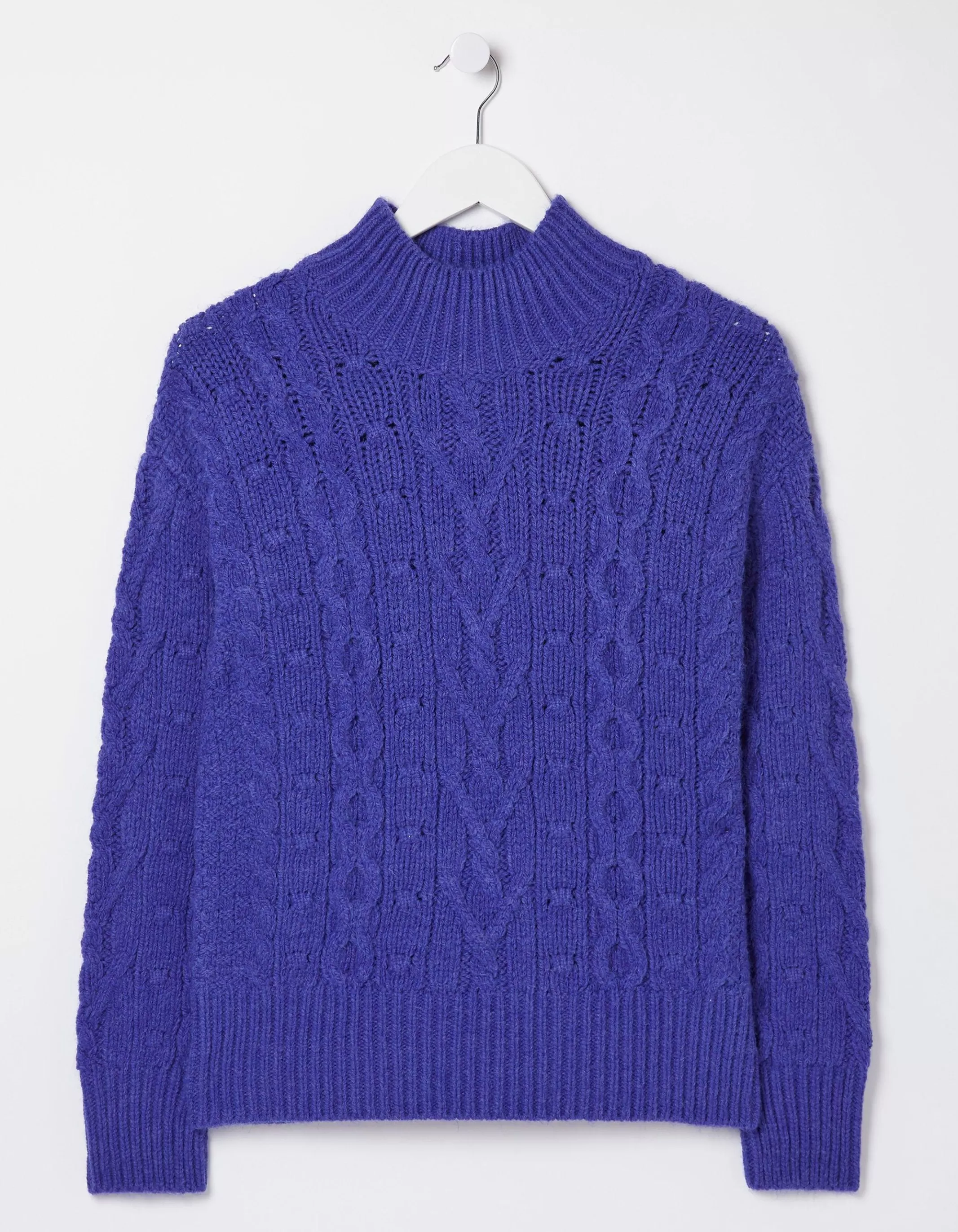 Store FatFace Cali Cable Knit Jumper Cobalt Blue