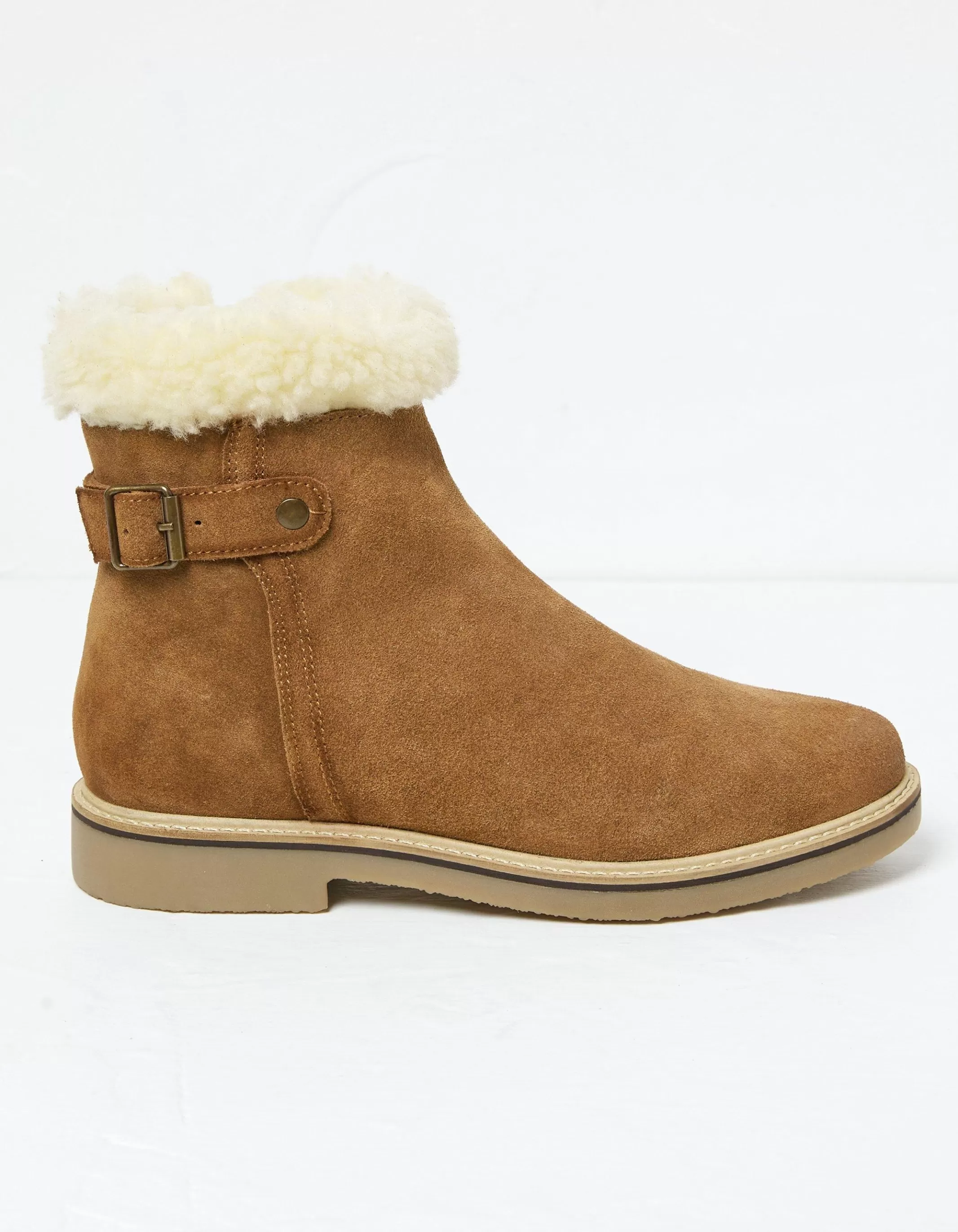 Clearance FatFace Callie Suede Ankle Boot Tan