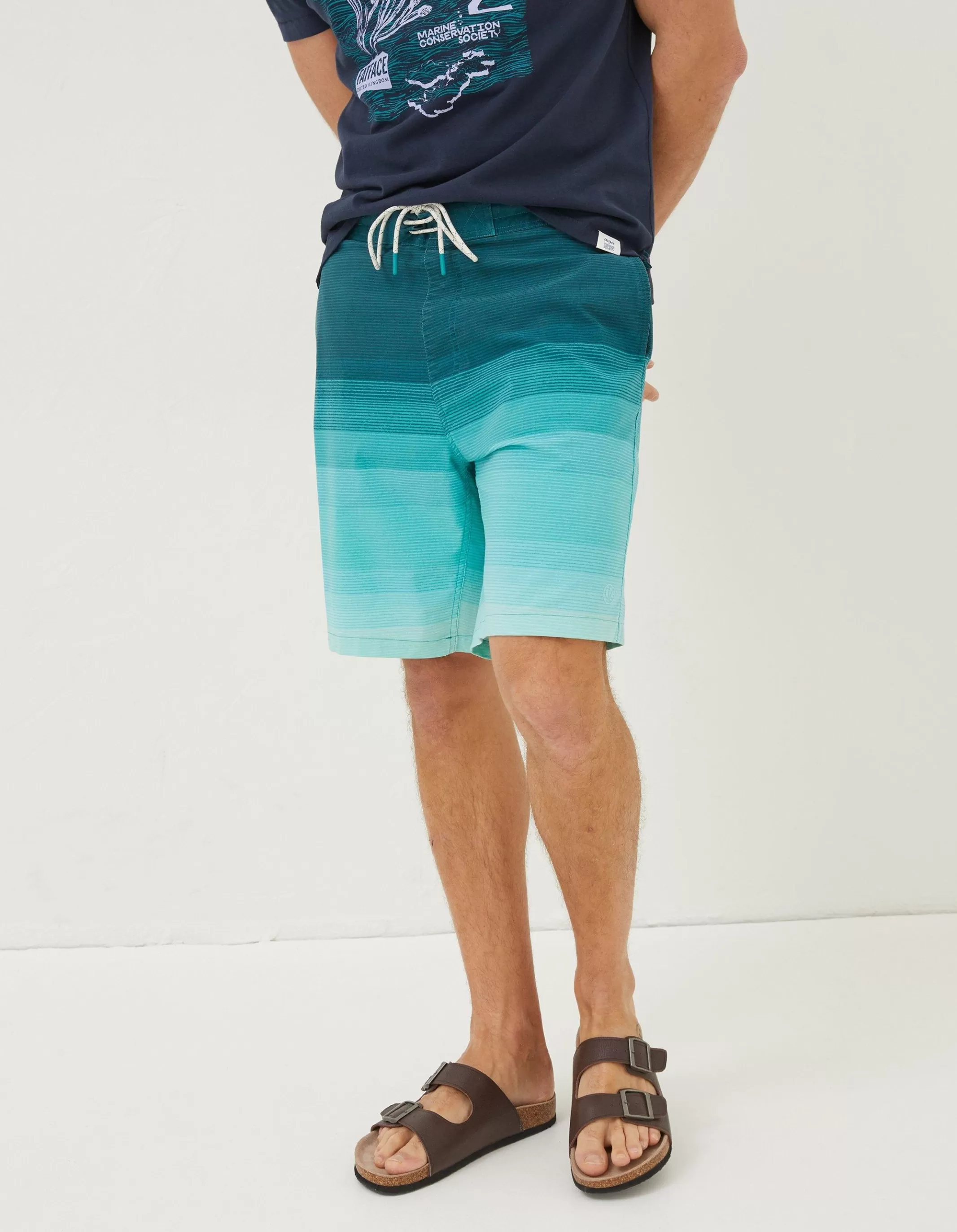 Best Sale FatFace Camber Ombre Swim Shorts Teal Green