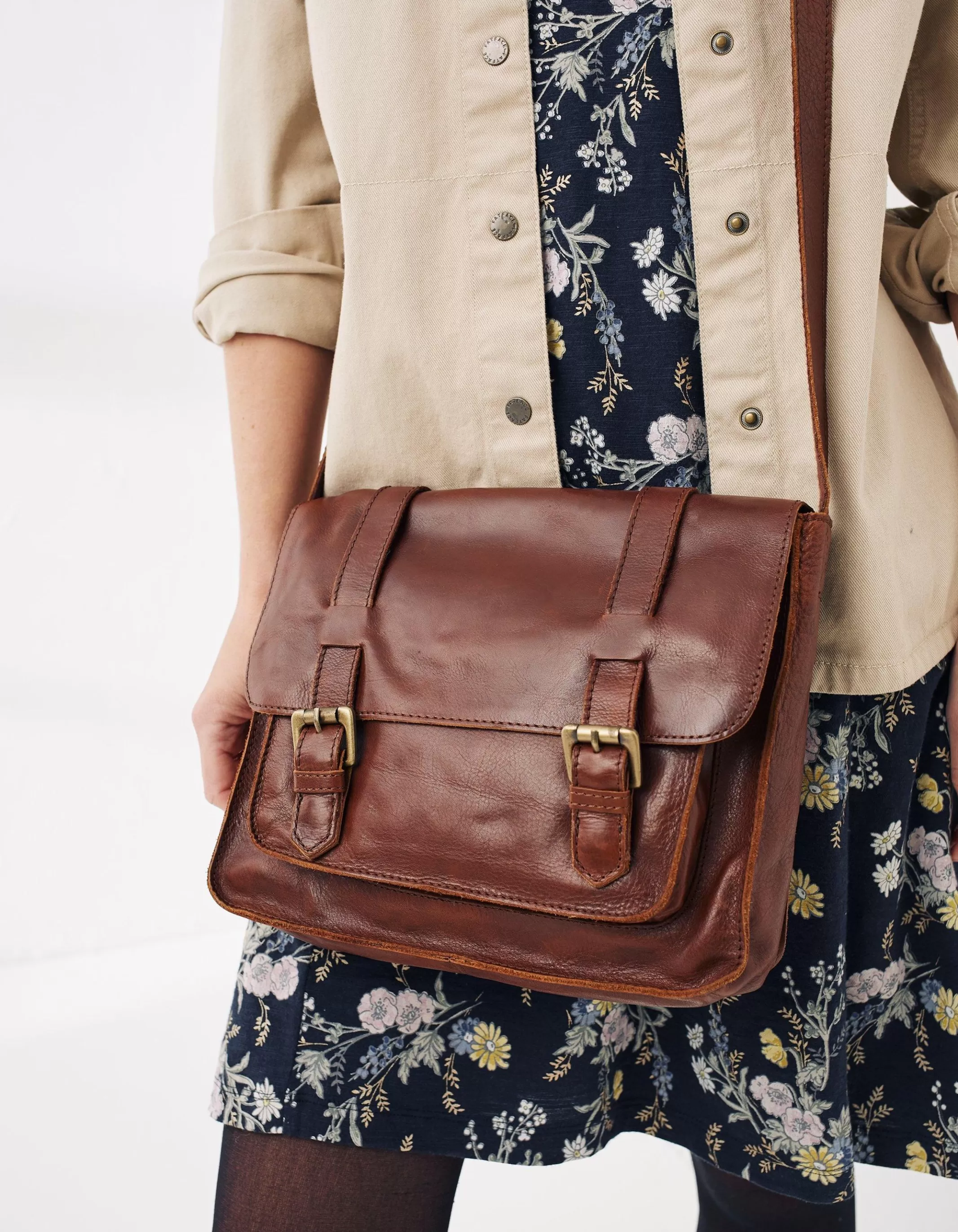 New FatFace Camilla Satchel Chestnut