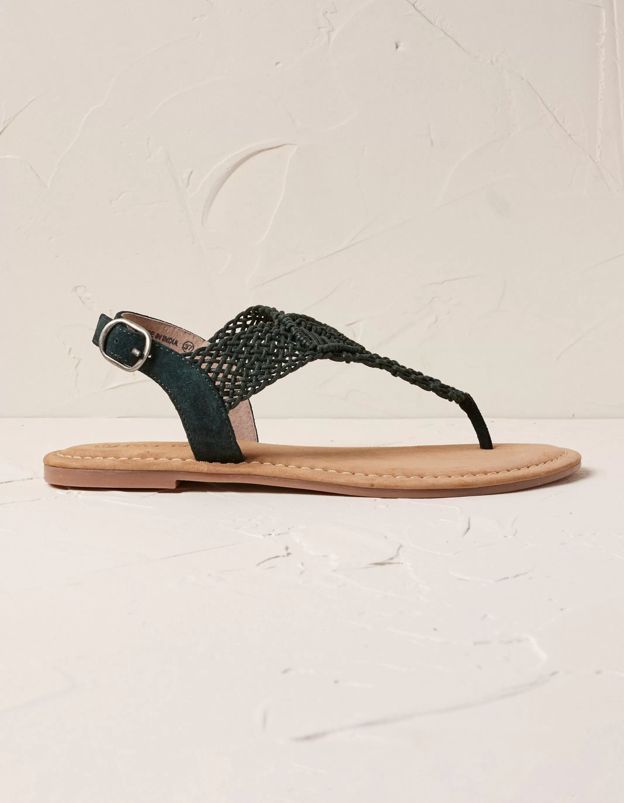 New FatFace Carla Crochet Sandals Khaki