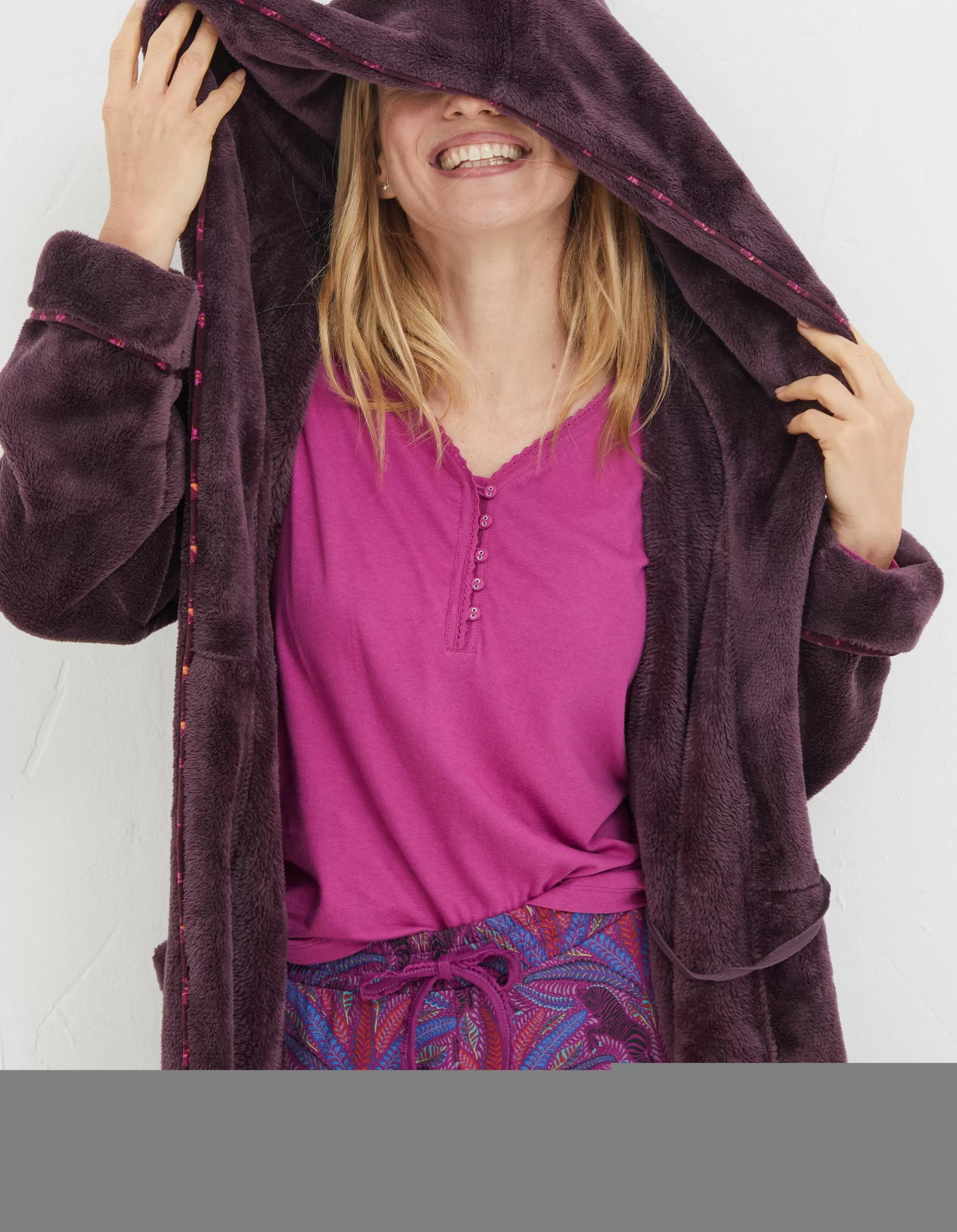 Best FatFace Carla Dressing Gown Plum