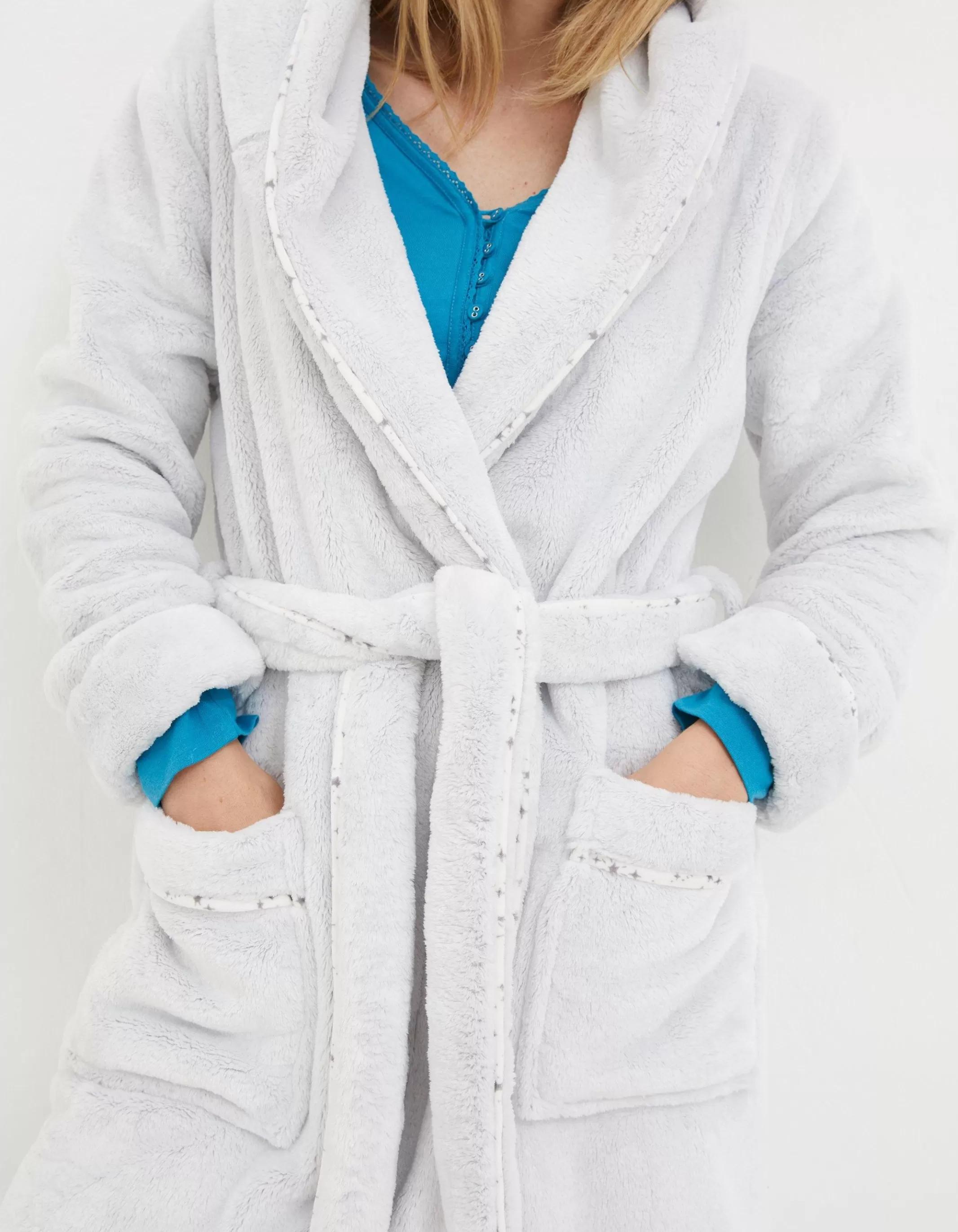 Discount FatFace Carla Dressing Gown Grey Marl